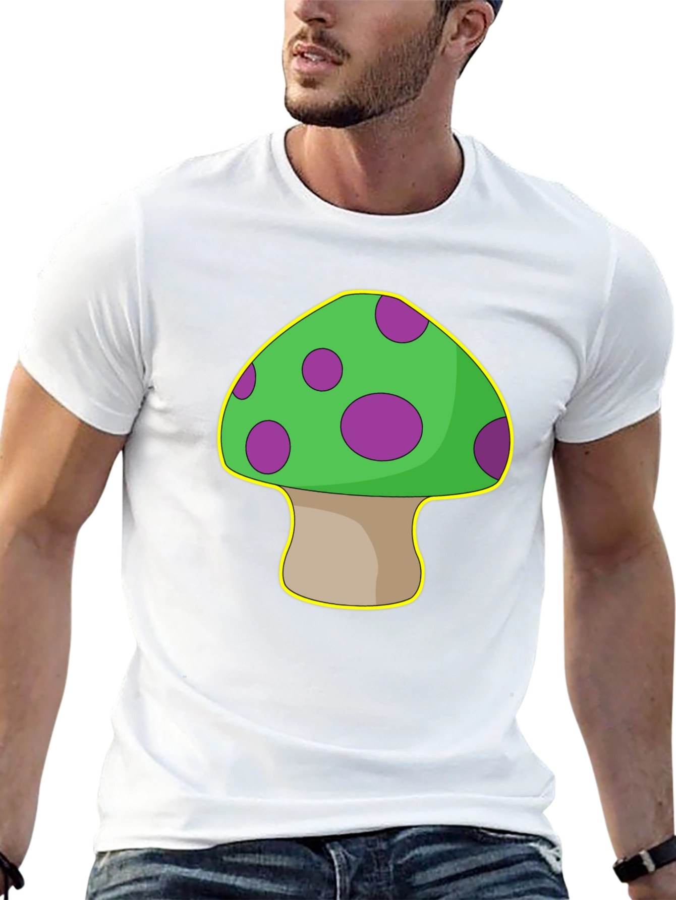 Black Mushroom Graphic T-Shirt - Quirky & Fun Design view 13