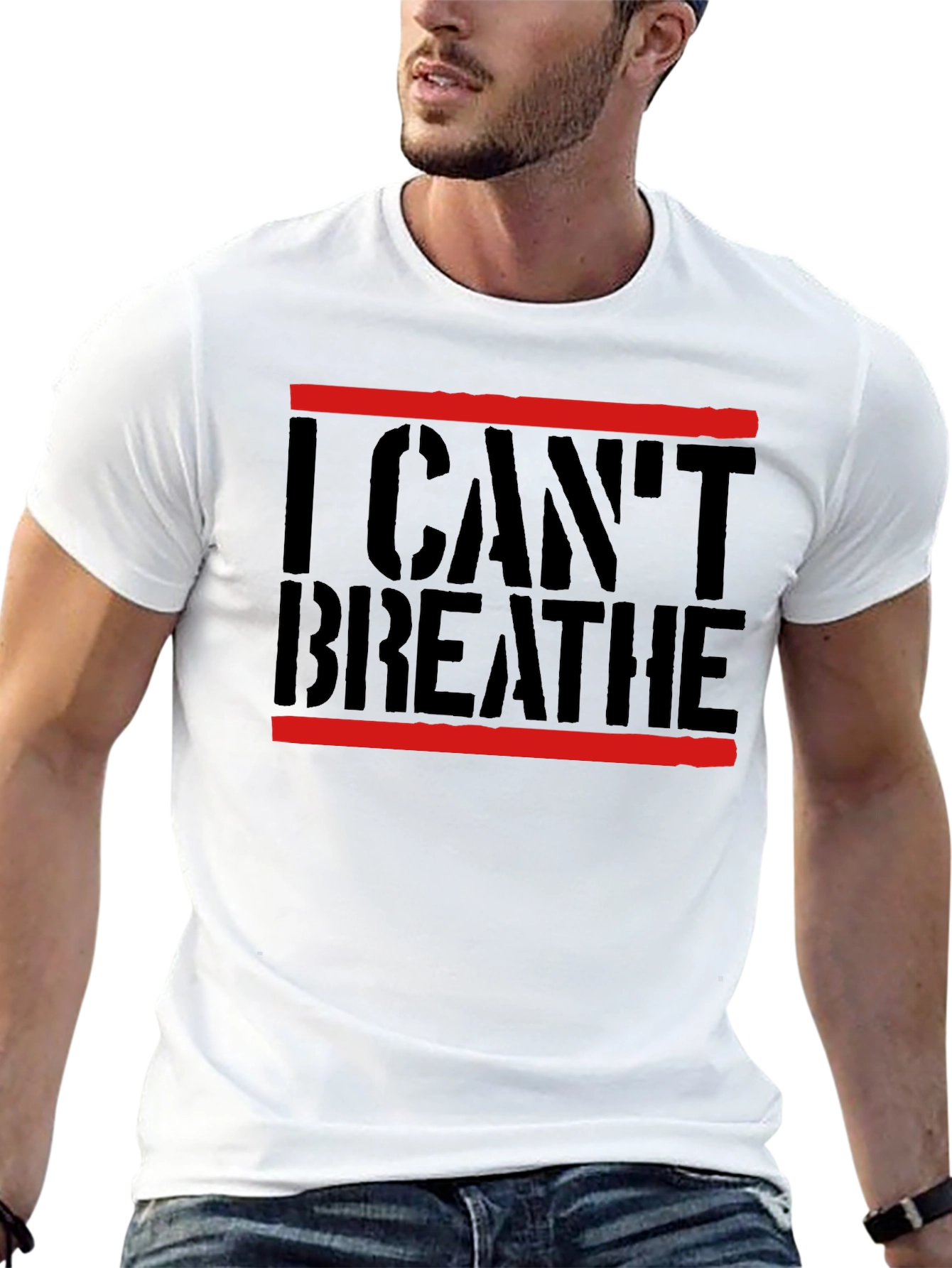 Black I Can't Breathe Graphic Tee - Black Activist Shirt view 13