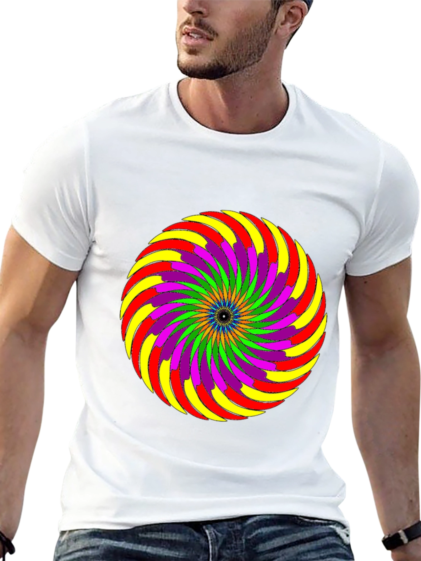 Black Psychedelic Swirl Graphic Tee - Black view 13
