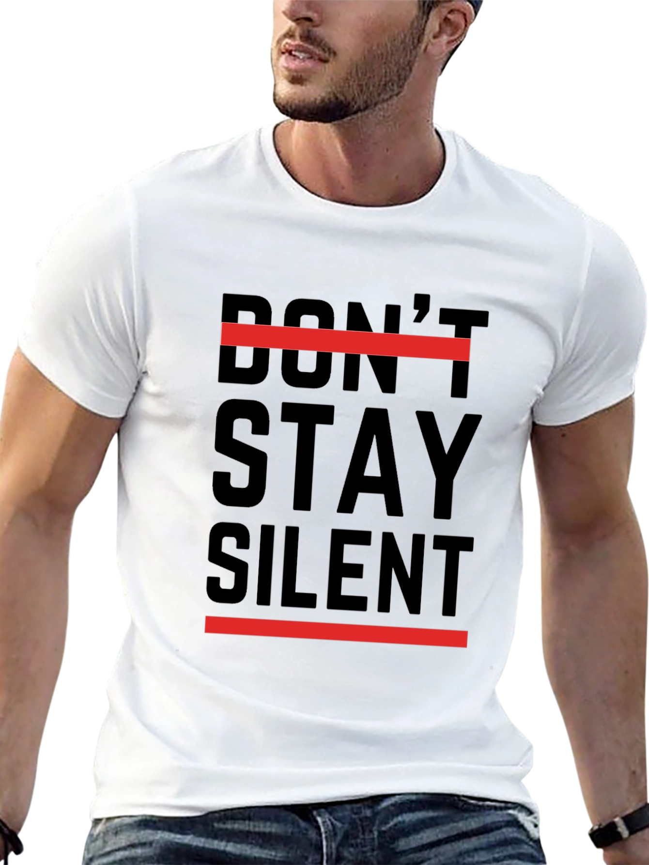 Black Don't Stay Silent Graphic Tee - Black view 13