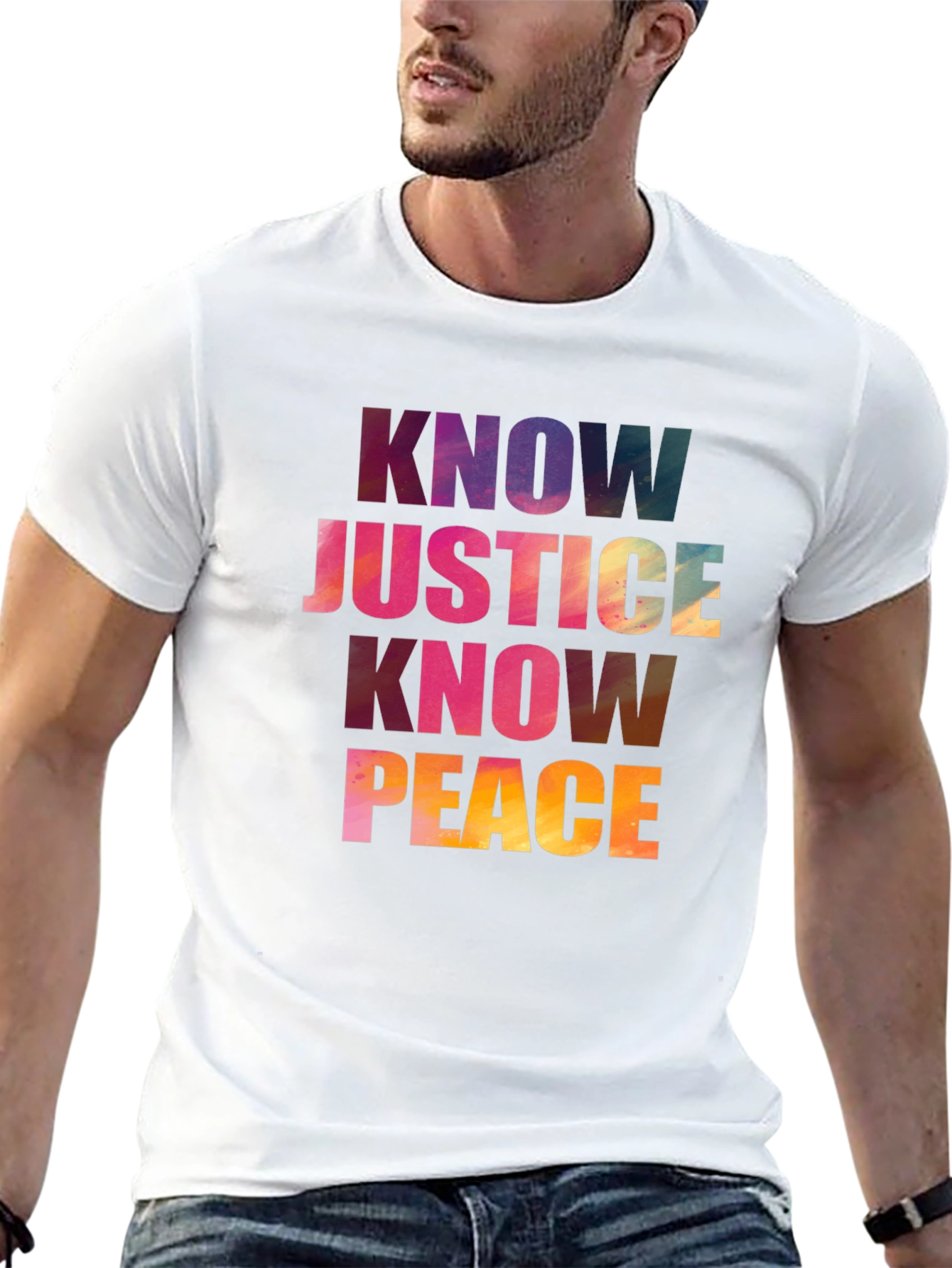 Black Know Justice Know Peace Graphic T-Shirt view 13