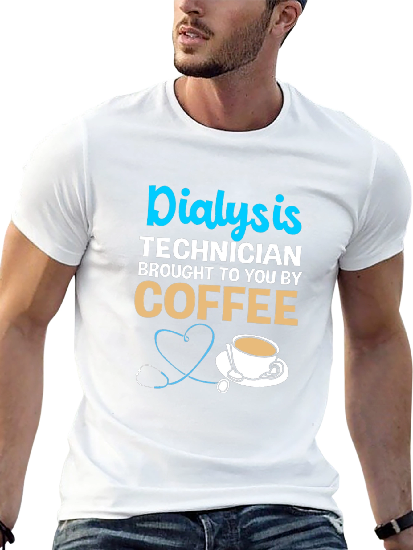Black Dialysis Technician Coffee T-Shirt view 13