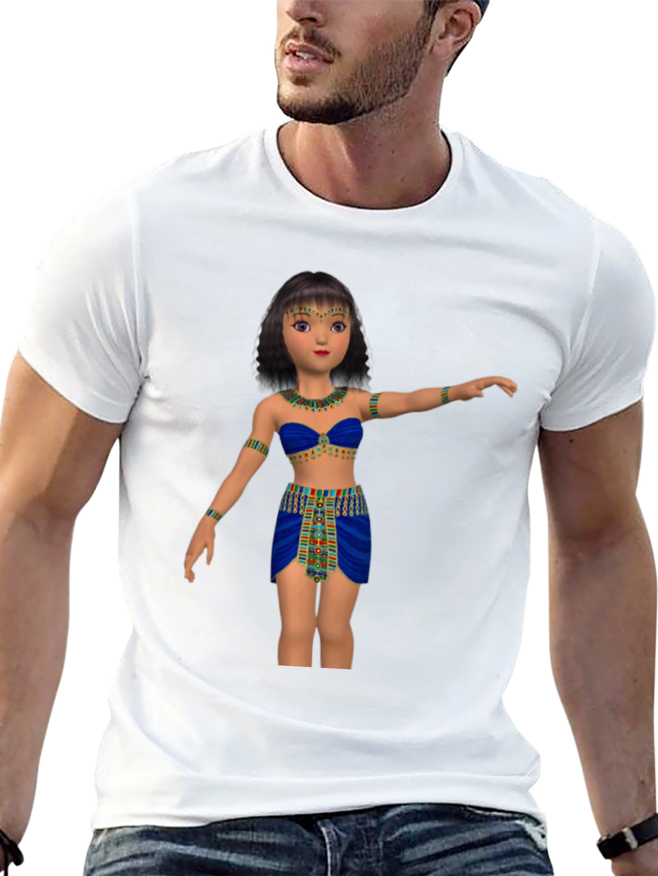Black Egyptian Cartoon Girl Graphic Tee view 13