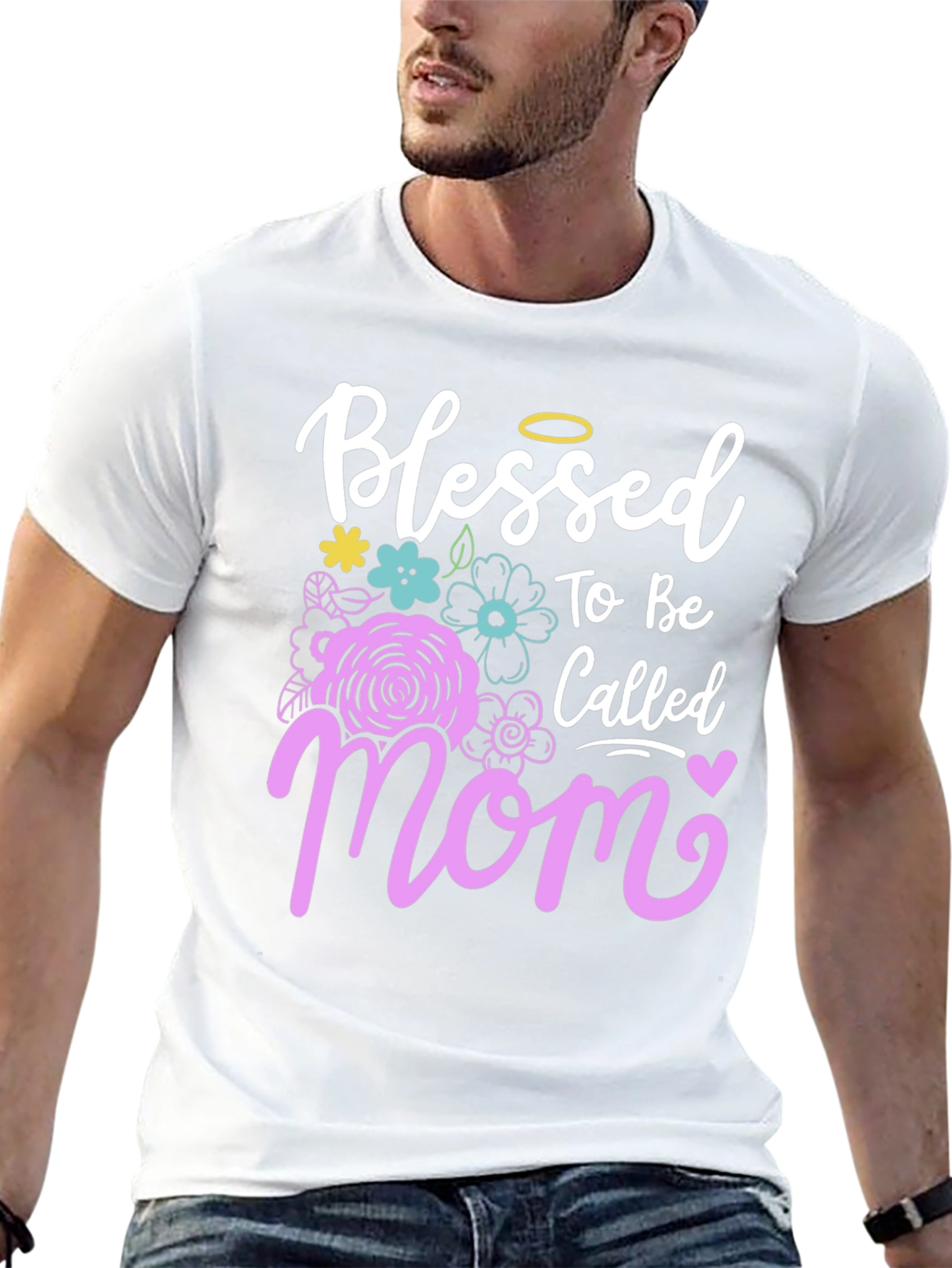 Black Blessed Mom Graphic T-Shirt view 13