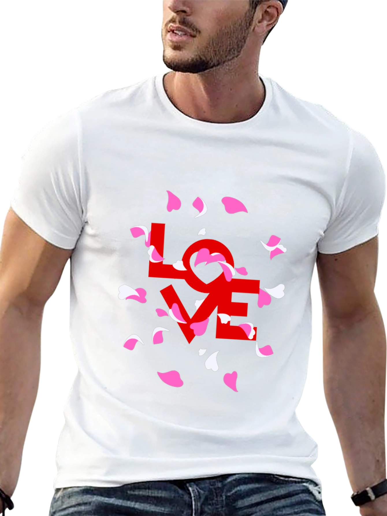 Black Love Petals Graphic Tee - Stylish Black T-Shirt view 13