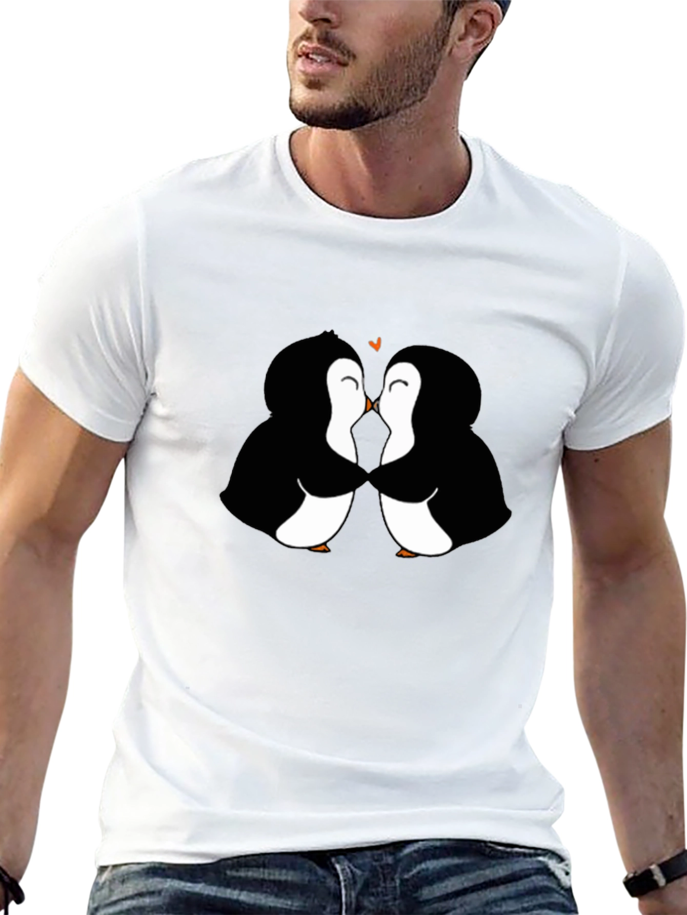 Black Penguin Love Black T-Shirt view 13