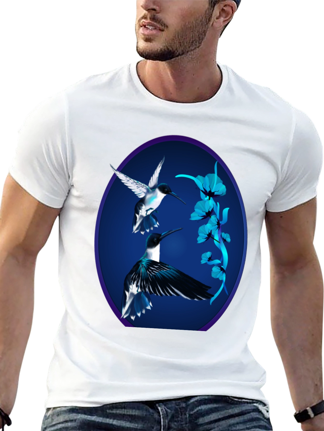 Black Hummingbird Graphic Black Tee view 13