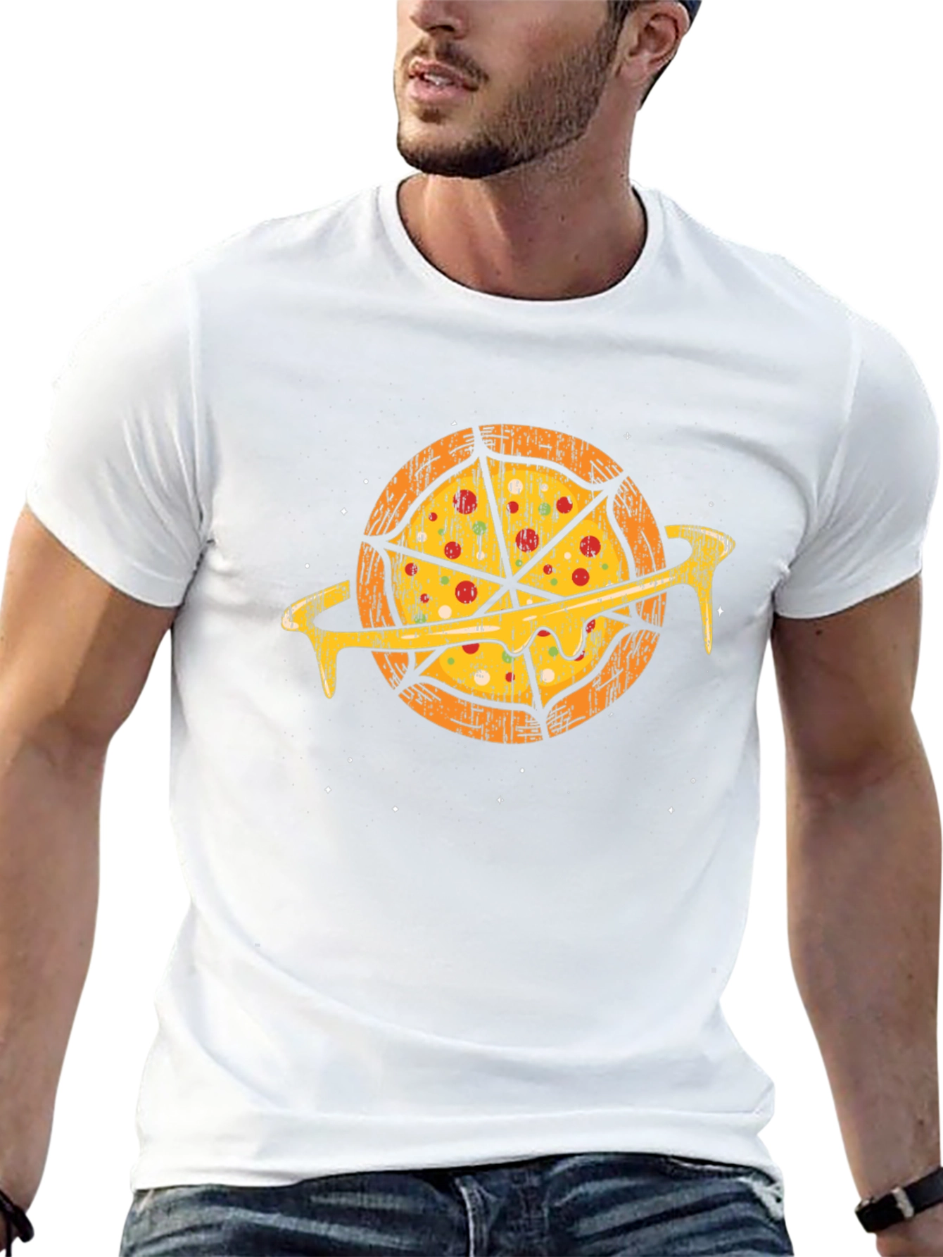 Black Pizza Planet Graphic T-Shirt - Unique Foodie Style view 13