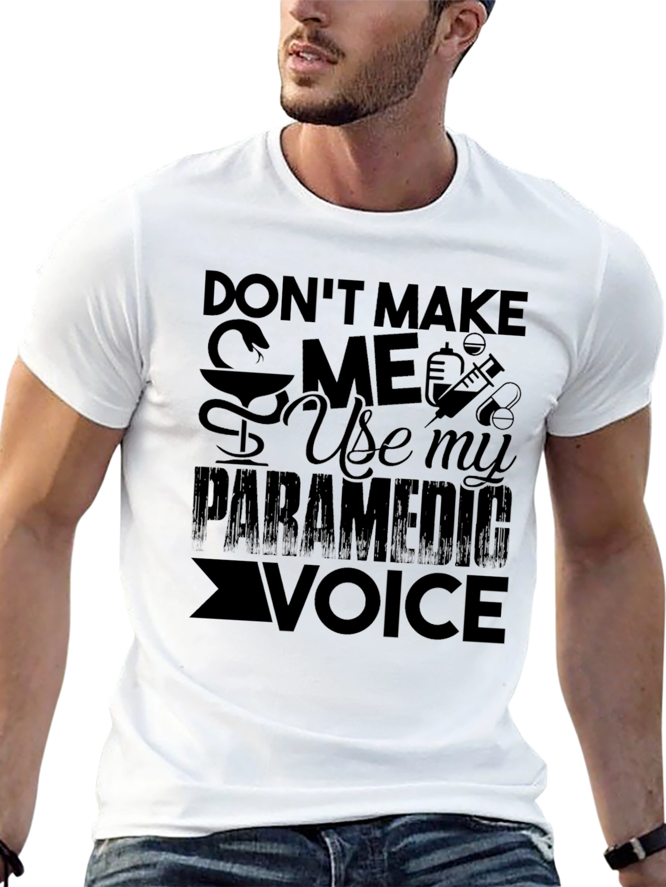 Black Paramedic Voice T-Shirt - Funny EMS Tee view 13