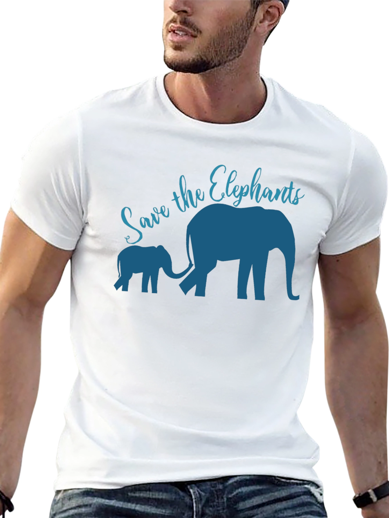 Black Save the Elephants Graphic Tee view 13