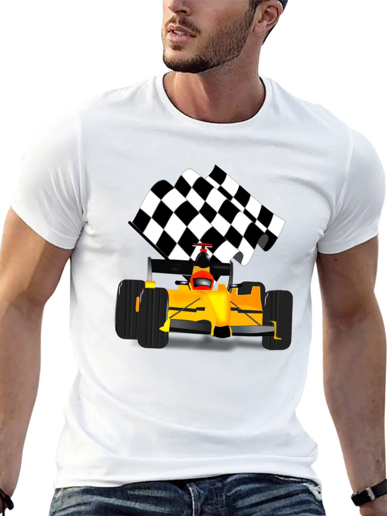 Black Formula Race Car T-Shirt view 13