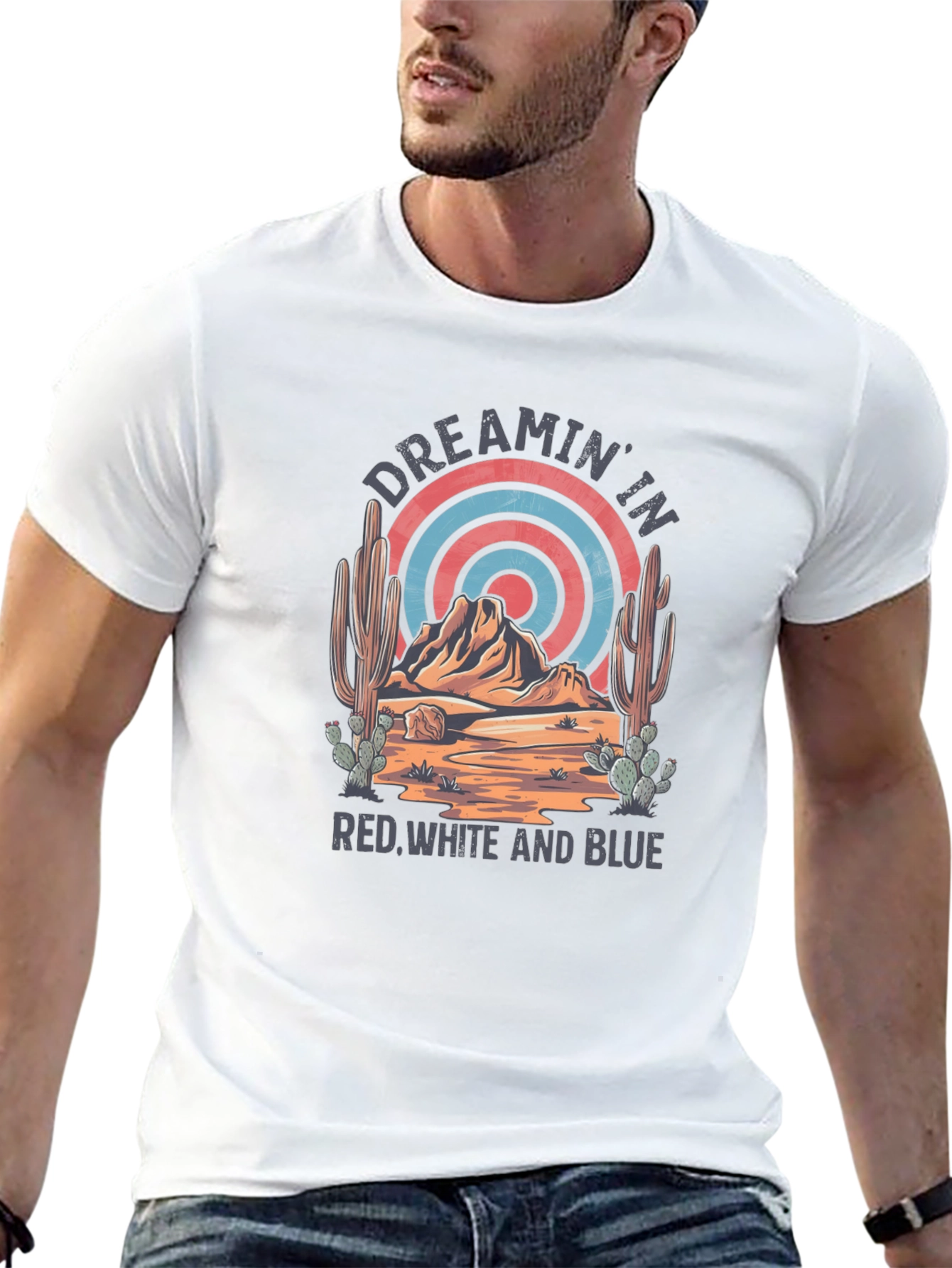 Black Dreamin' In Red White And Blue Graphic Tee view 13