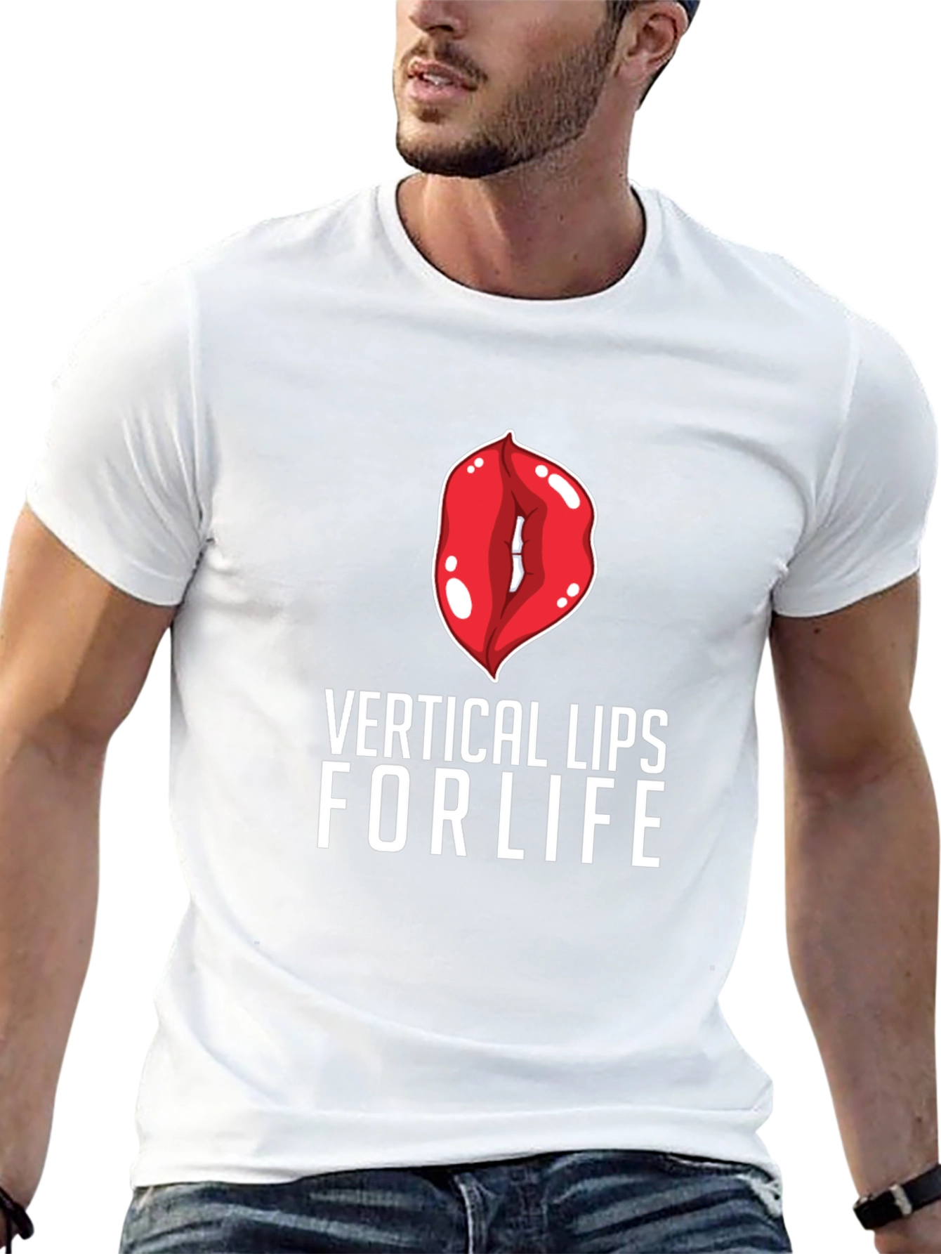 Black Vertical Lips For Life Graphic Tee view 13