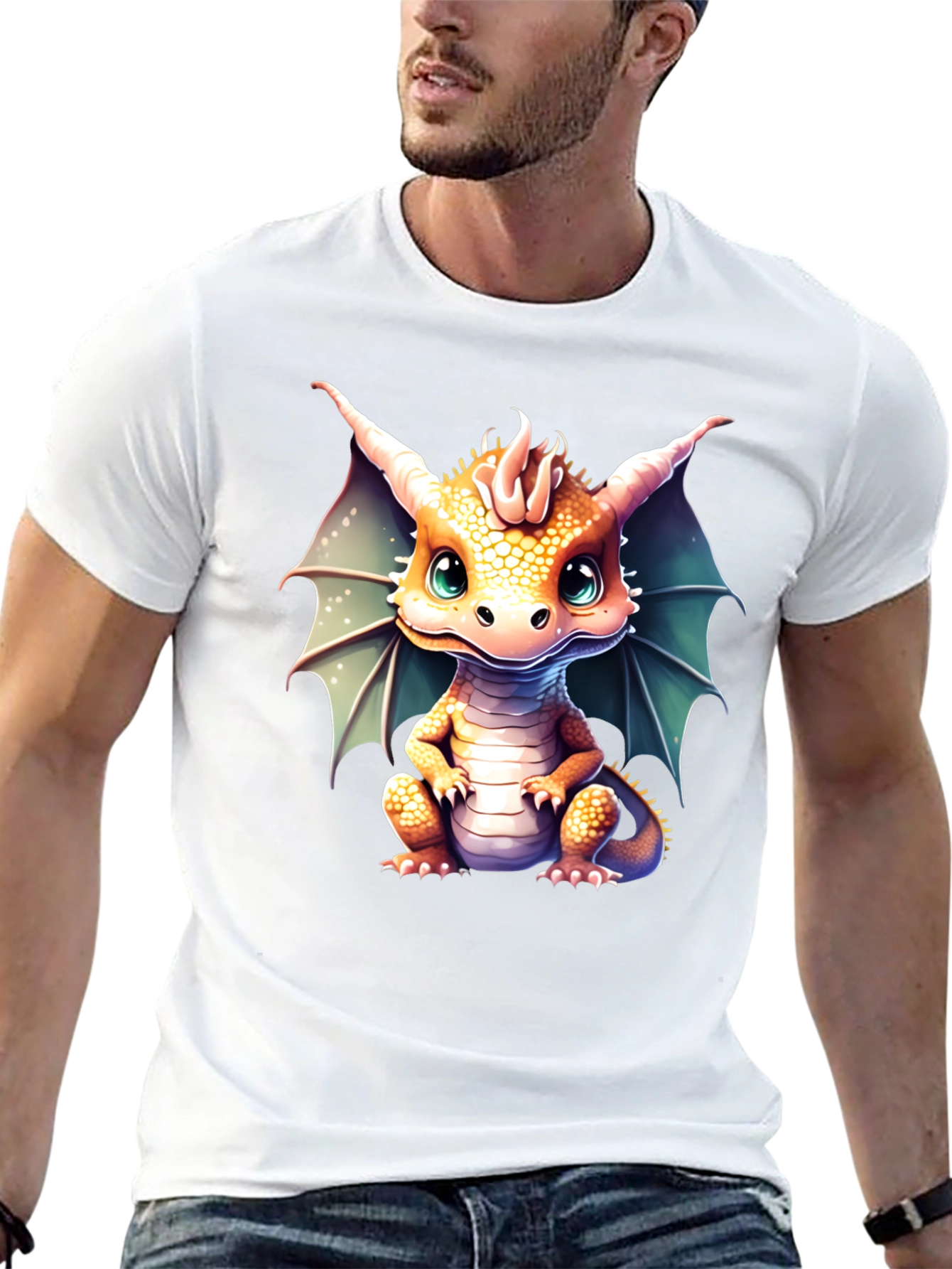 Black Cute Dragon Graphic Tee view 13