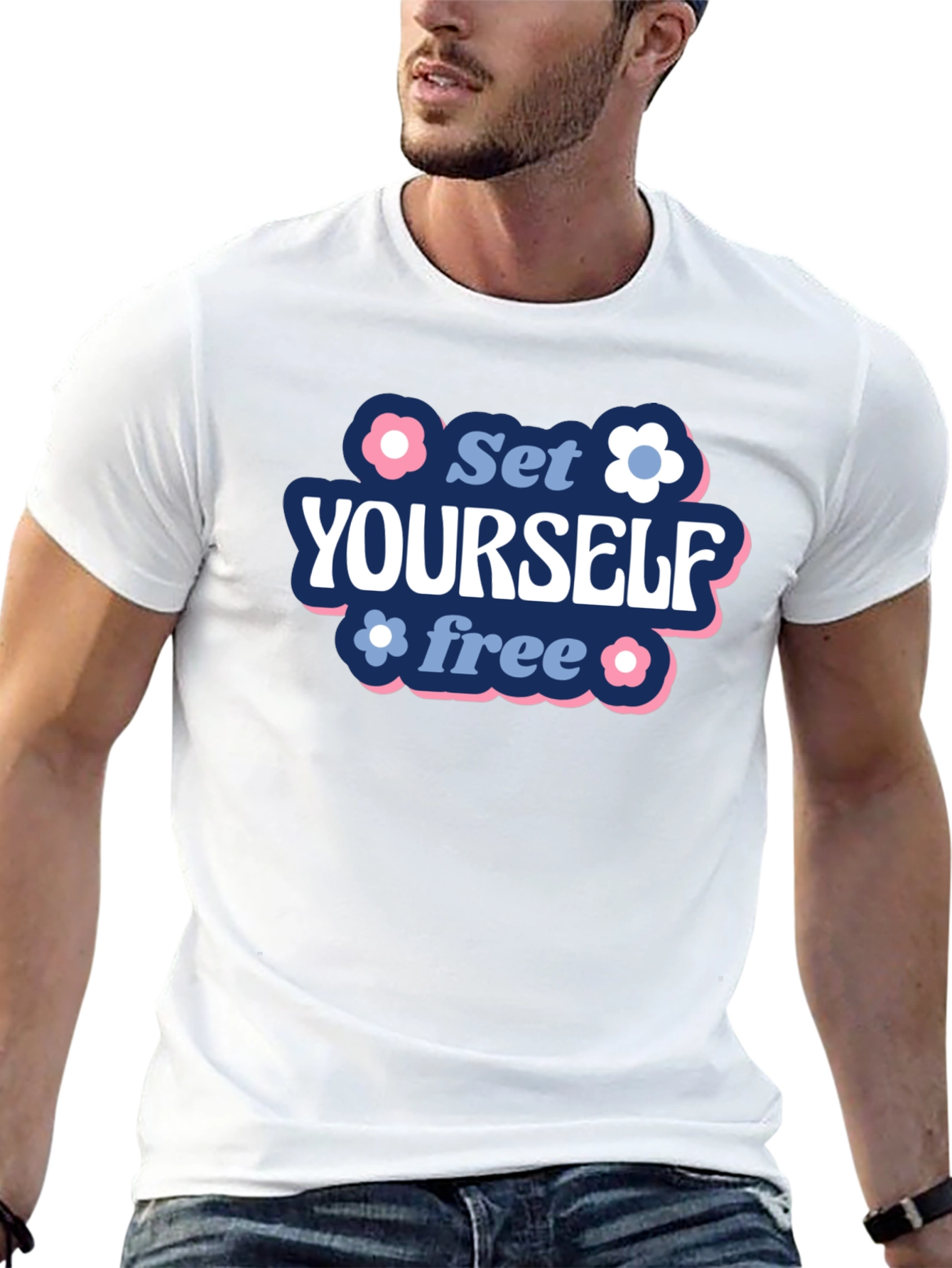 Black Set Yourself Free Graphic Tee view 13