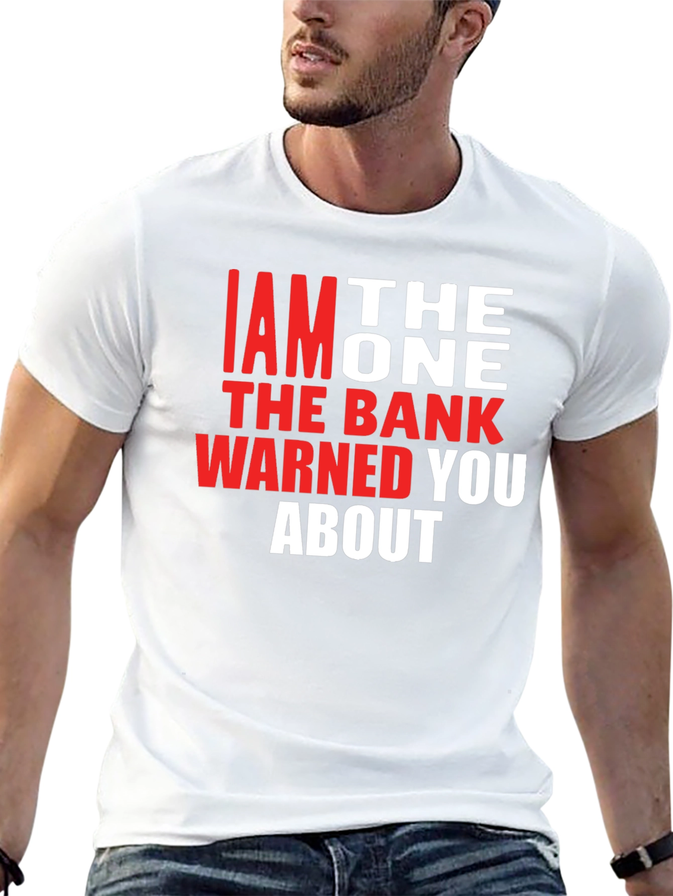 Black I am the One T-Shirt - Funny Bank Warning Tee view 13