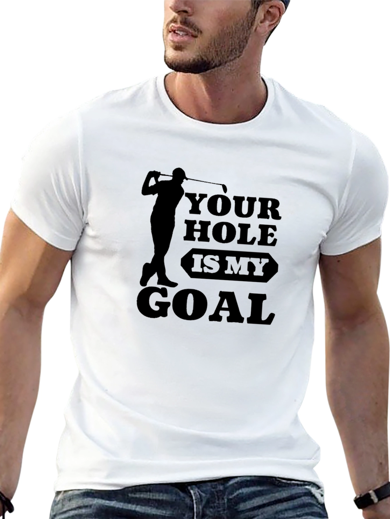 Black Golf Lover T-Shirt: Your Hole is My Goal view 13