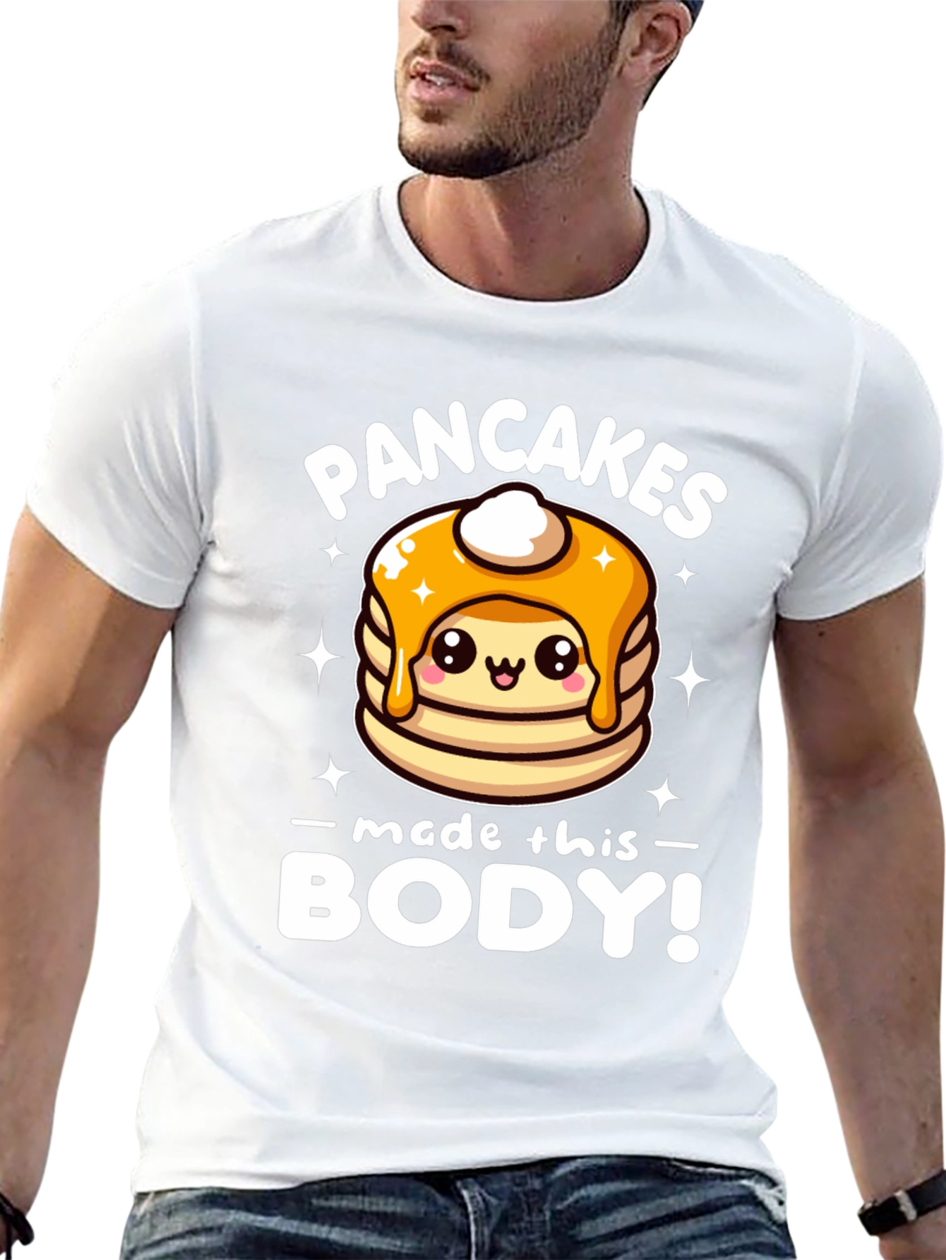 Black Pancakes Made This Body! Funny T-Shirt view 13