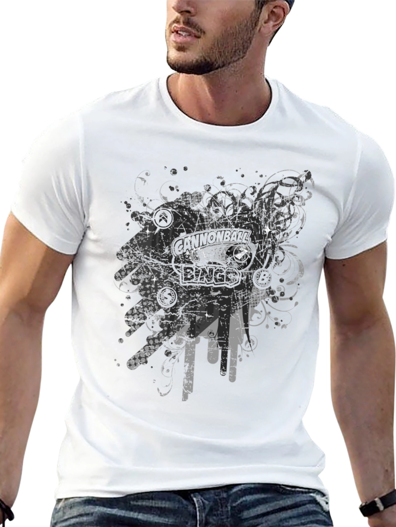 Edgy Bingo Graphic Black Tee - 13