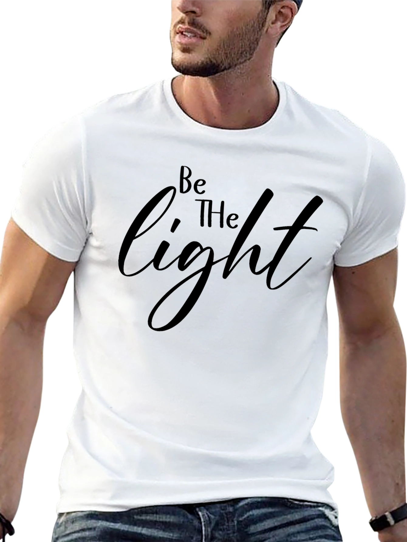 Black Be The Light Black Graphic T-Shirt view 13