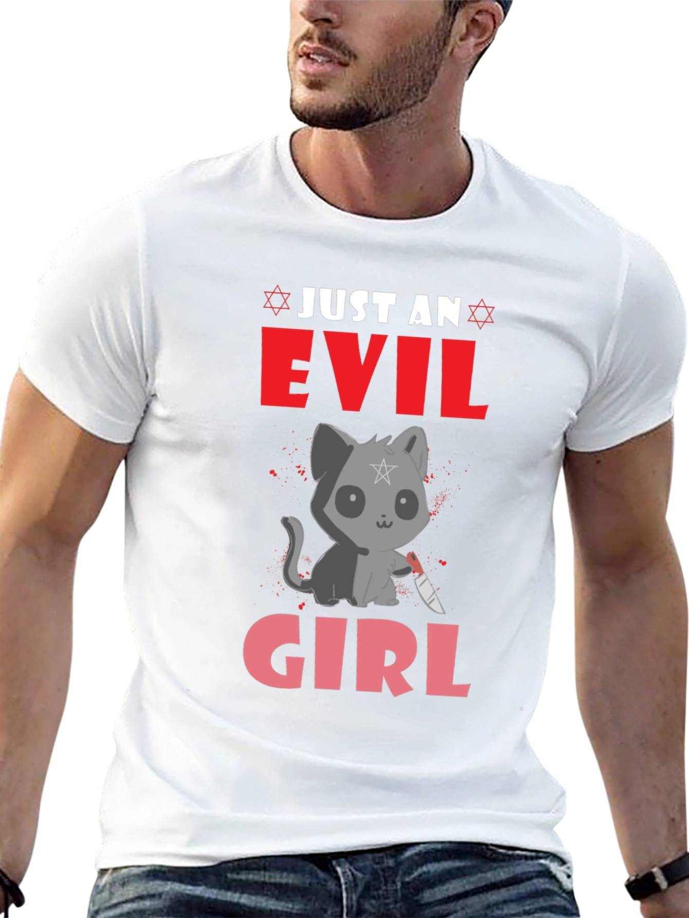 Black Just an Evil Girl T-Shirt view 13