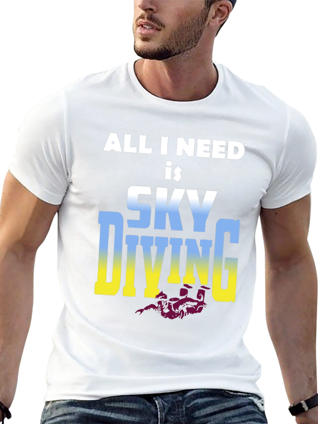 Black Skydiving T-Shirt: All I Need is Skydiving view 13