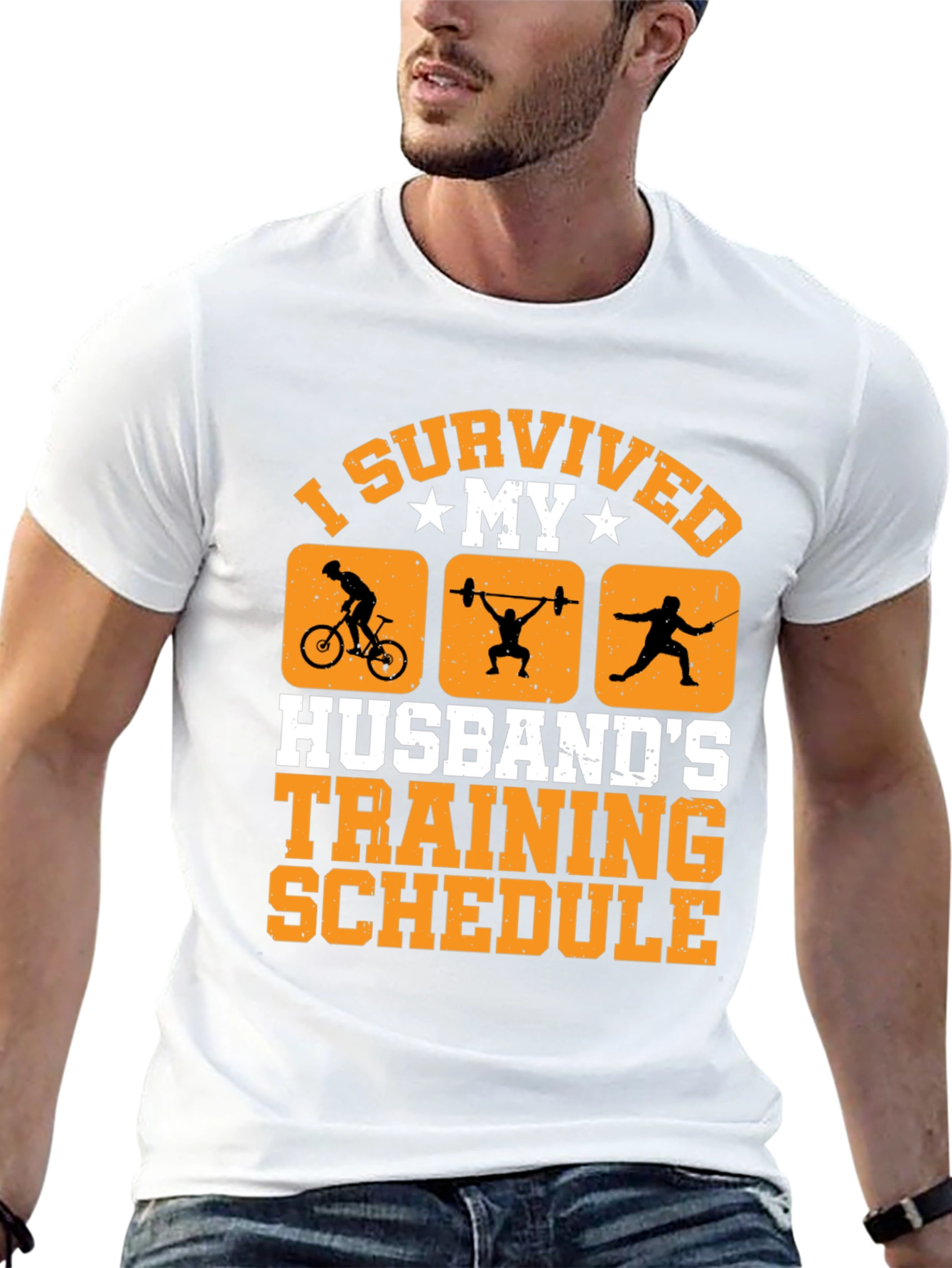 Black I Survived My Husband's Training Schedule T-Shirt view 13