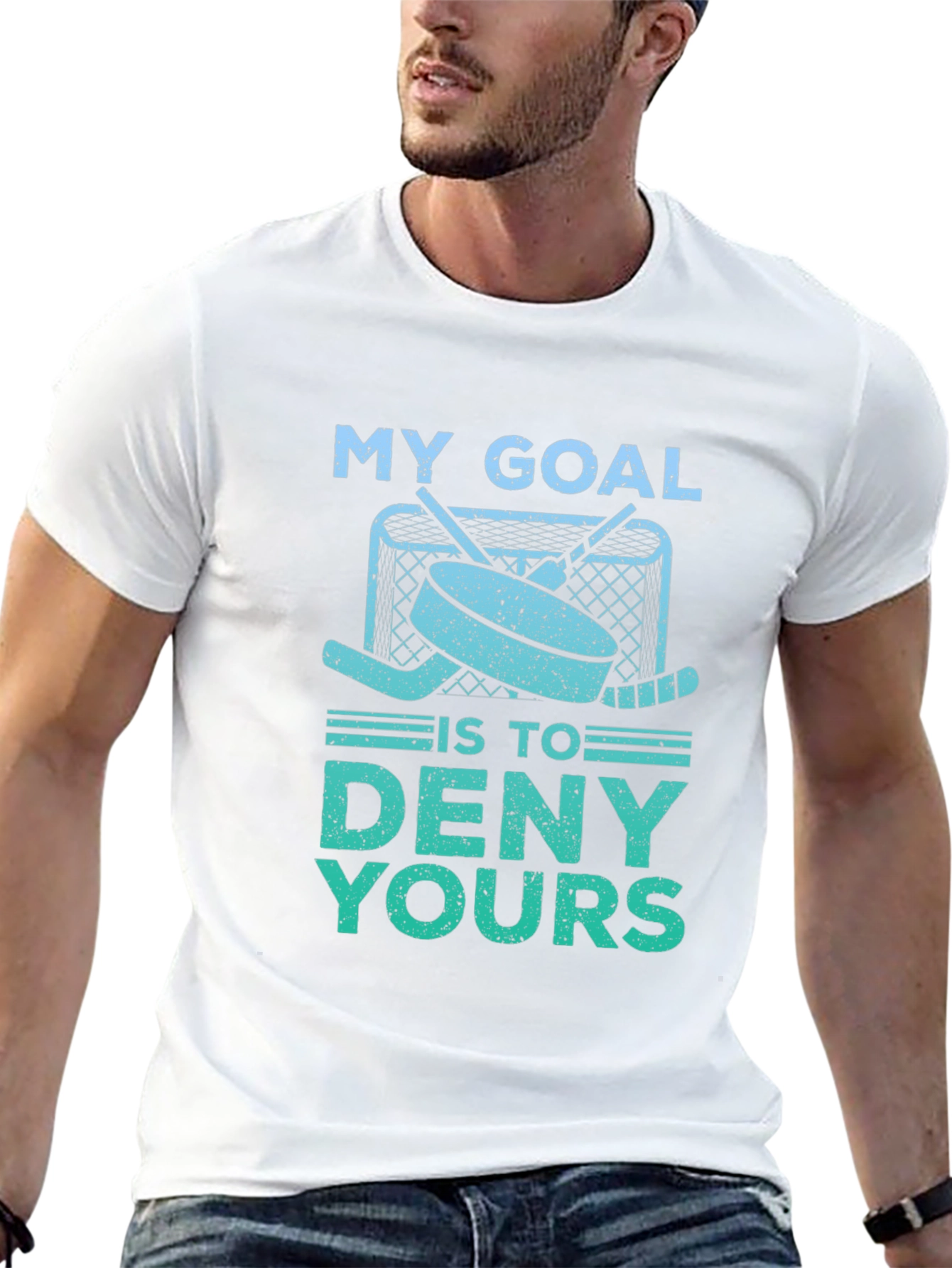 Black Hockey Goal T-Shirt - Deny Yours! view 13