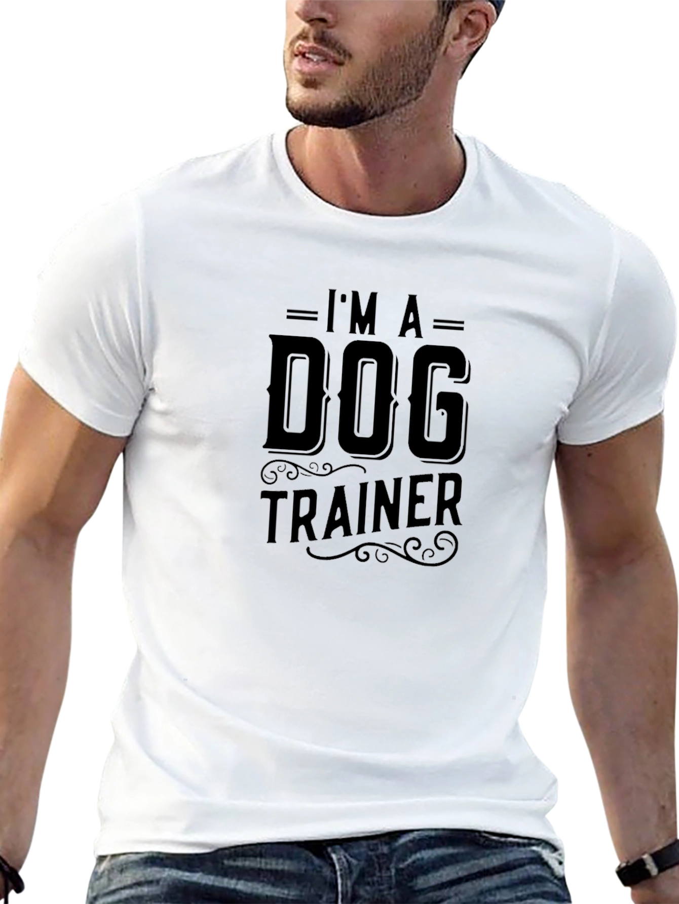 Black Dog Trainer Graphic T-Shirt - Black Cotton Tee view 13