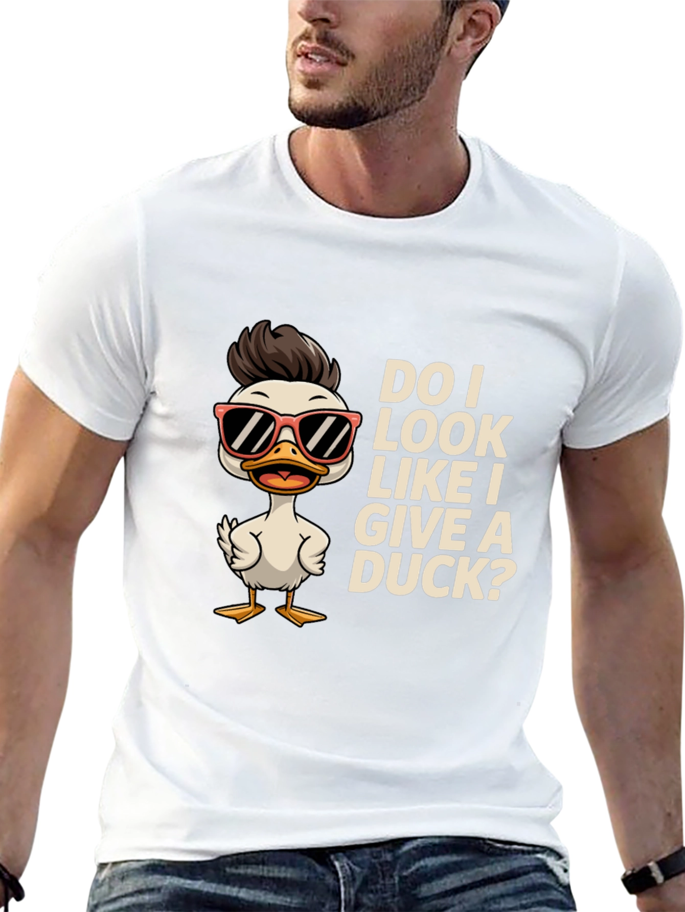 Black Funny Duck Graphic T-Shirt - "Do I Look Like I Give a Duck?" view 13