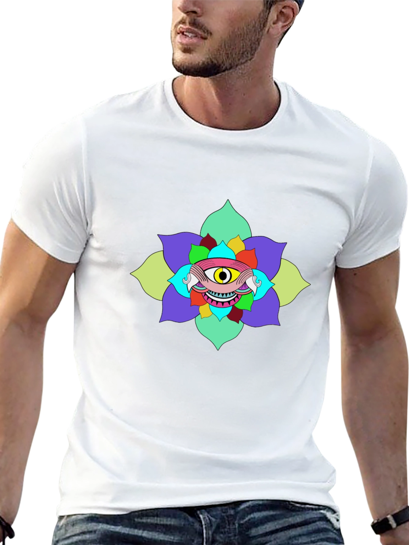 Black Eye Flower Graphic Tee - Unique Design view 13