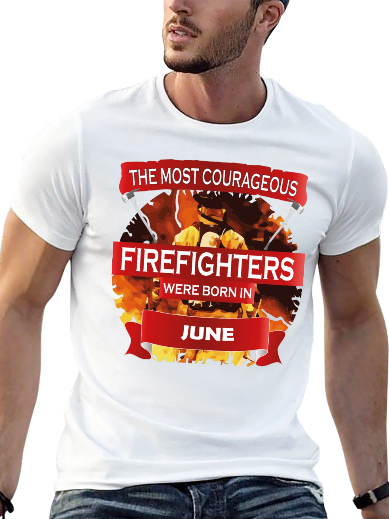 Black Courageous Firefighters Born in June T-Shirt view 13