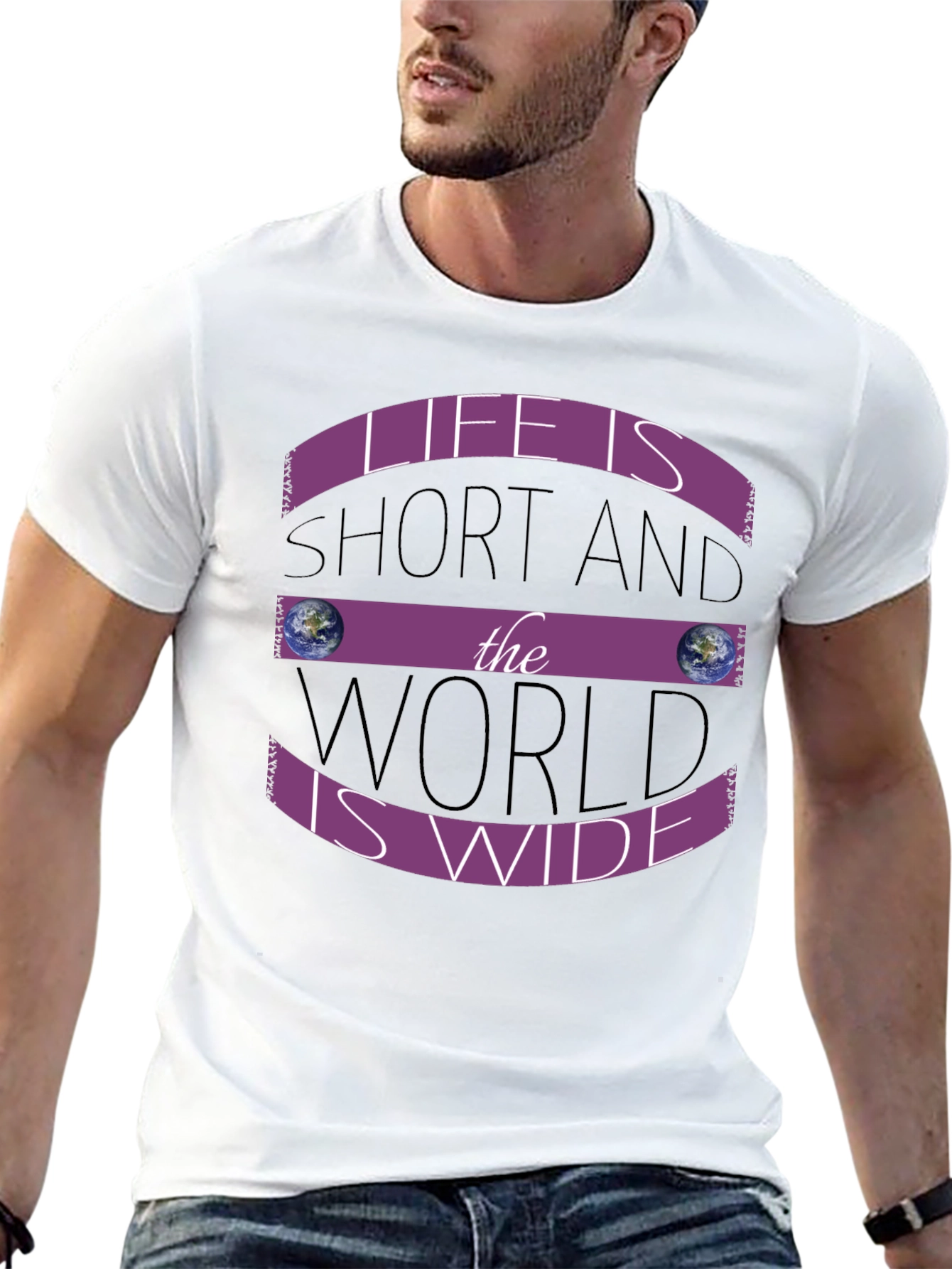 Black Life is Short World is Wide T-Shirt view 13