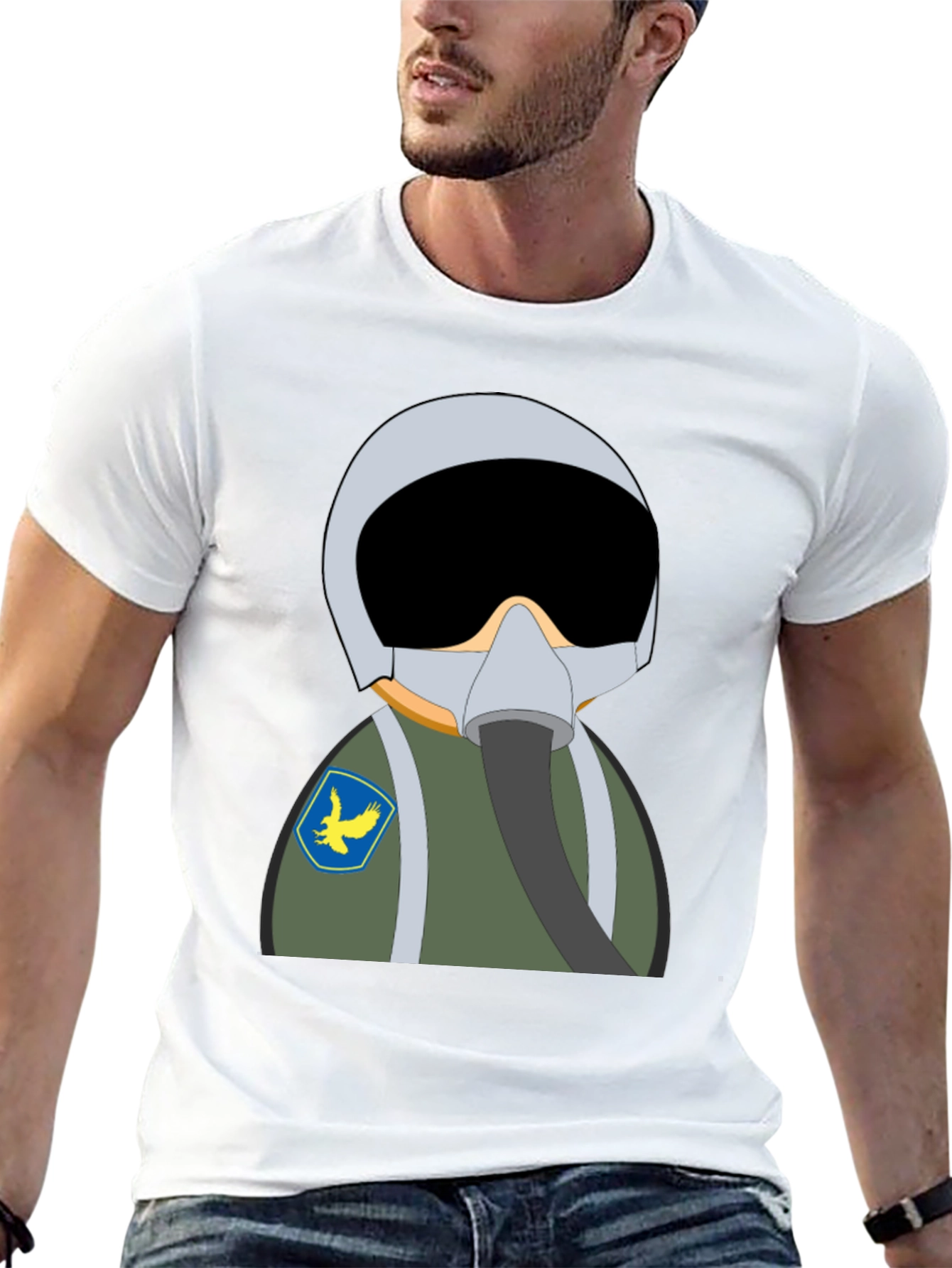 Black Pilot Cartoon T-Shirt view 13