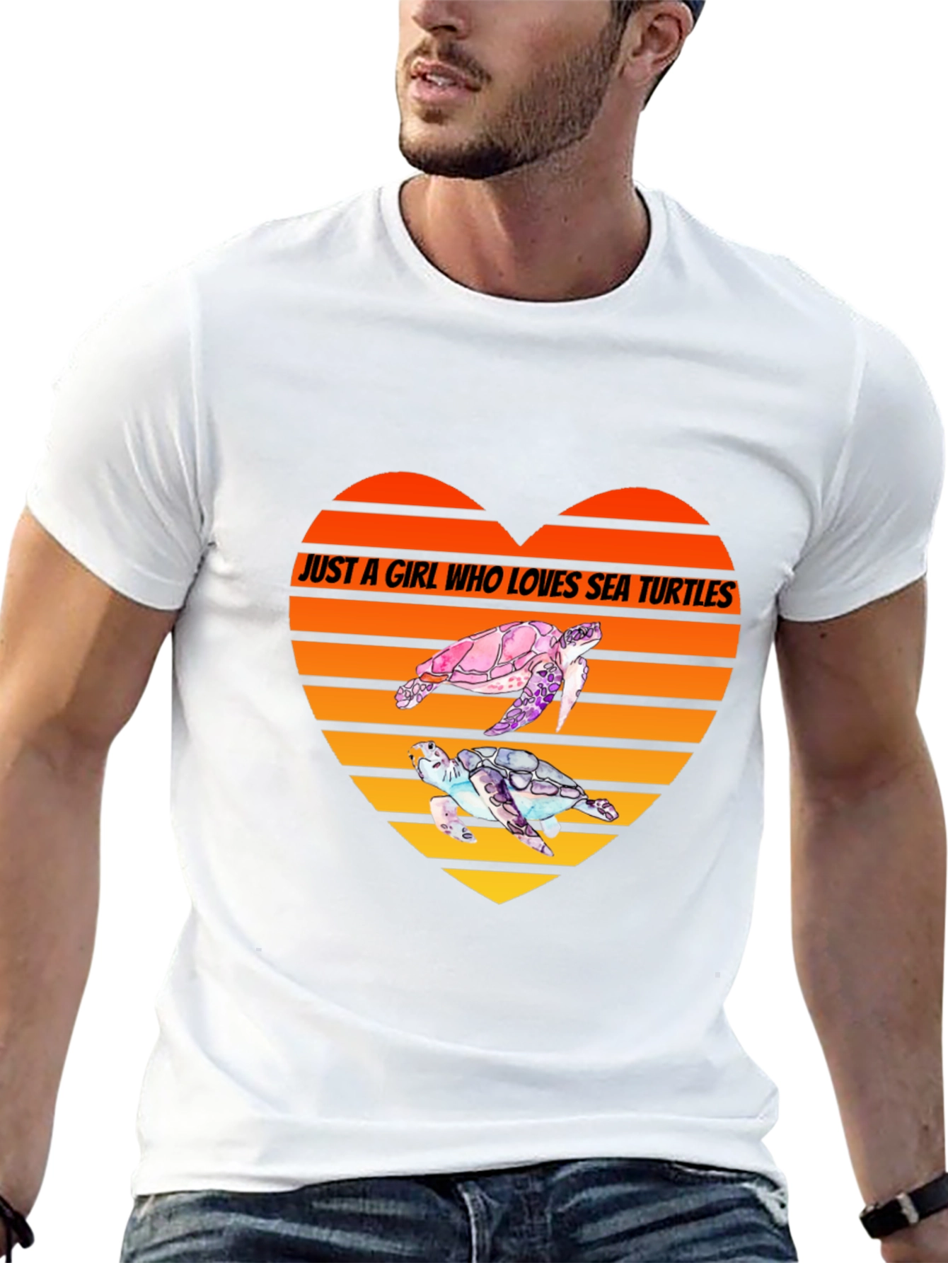 Black Sea Turtle Lover Heart T-Shirt view 13
