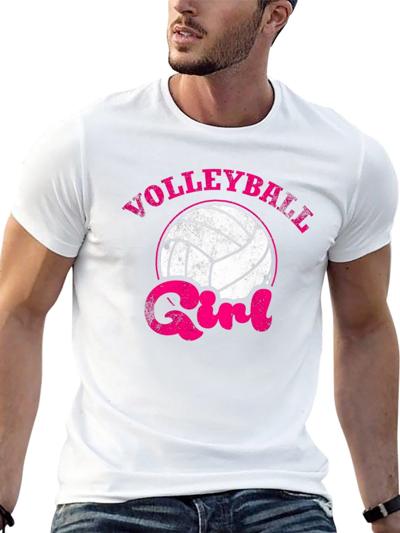 Black Volleyball Girl Graphic T-Shirt view 13