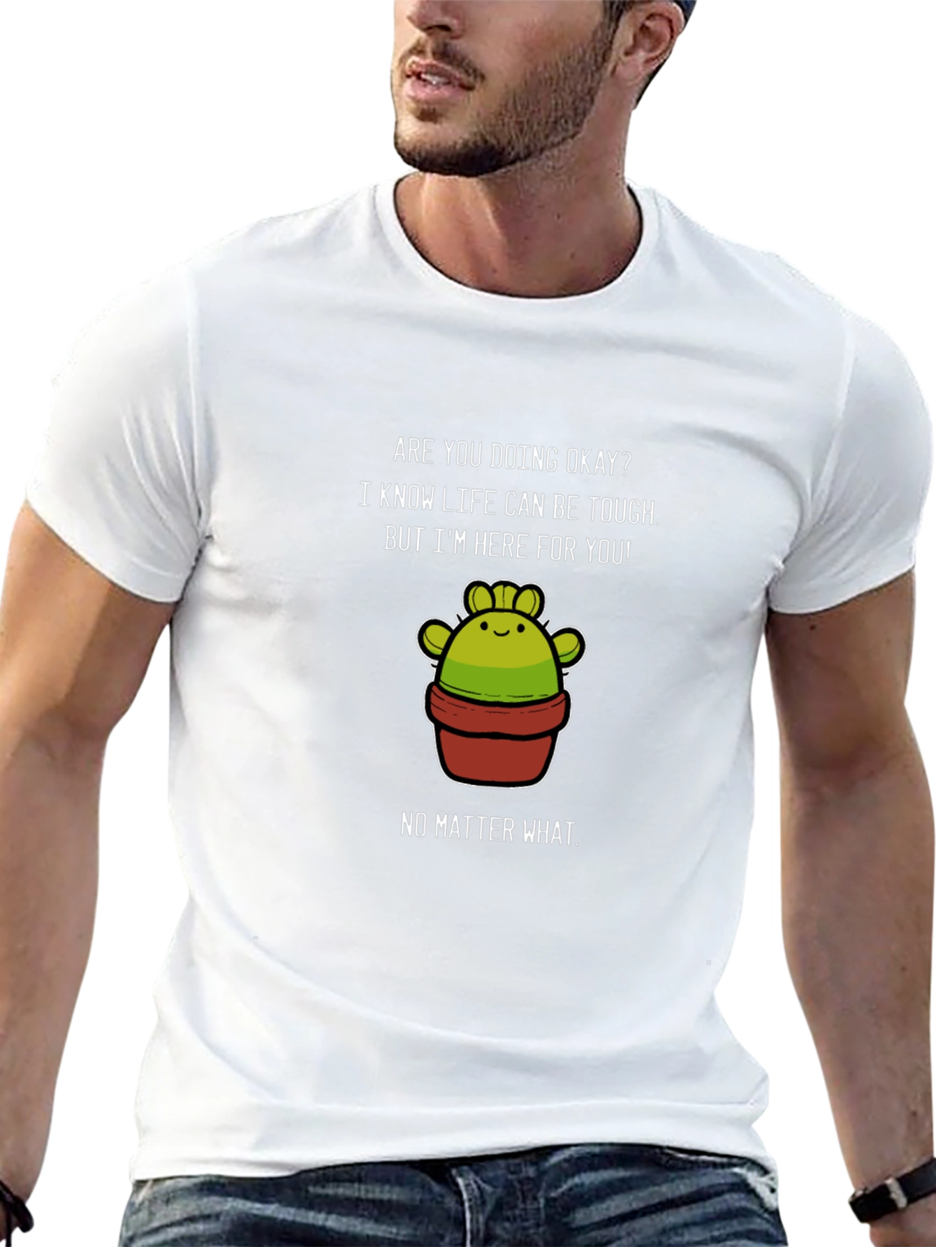 Black Supportive Cactus Graphic T-Shirt - Here For You view 13