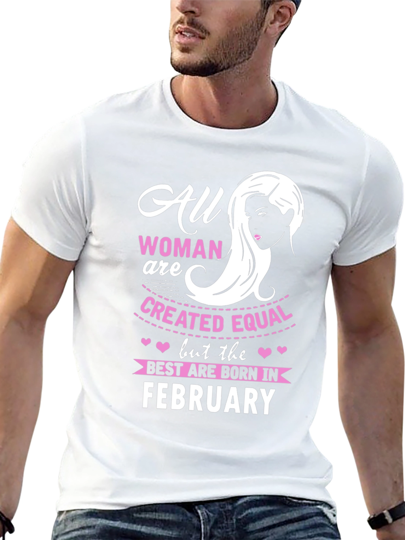 Black All Women Are Created Equal February Birthday T-Shirt view 13