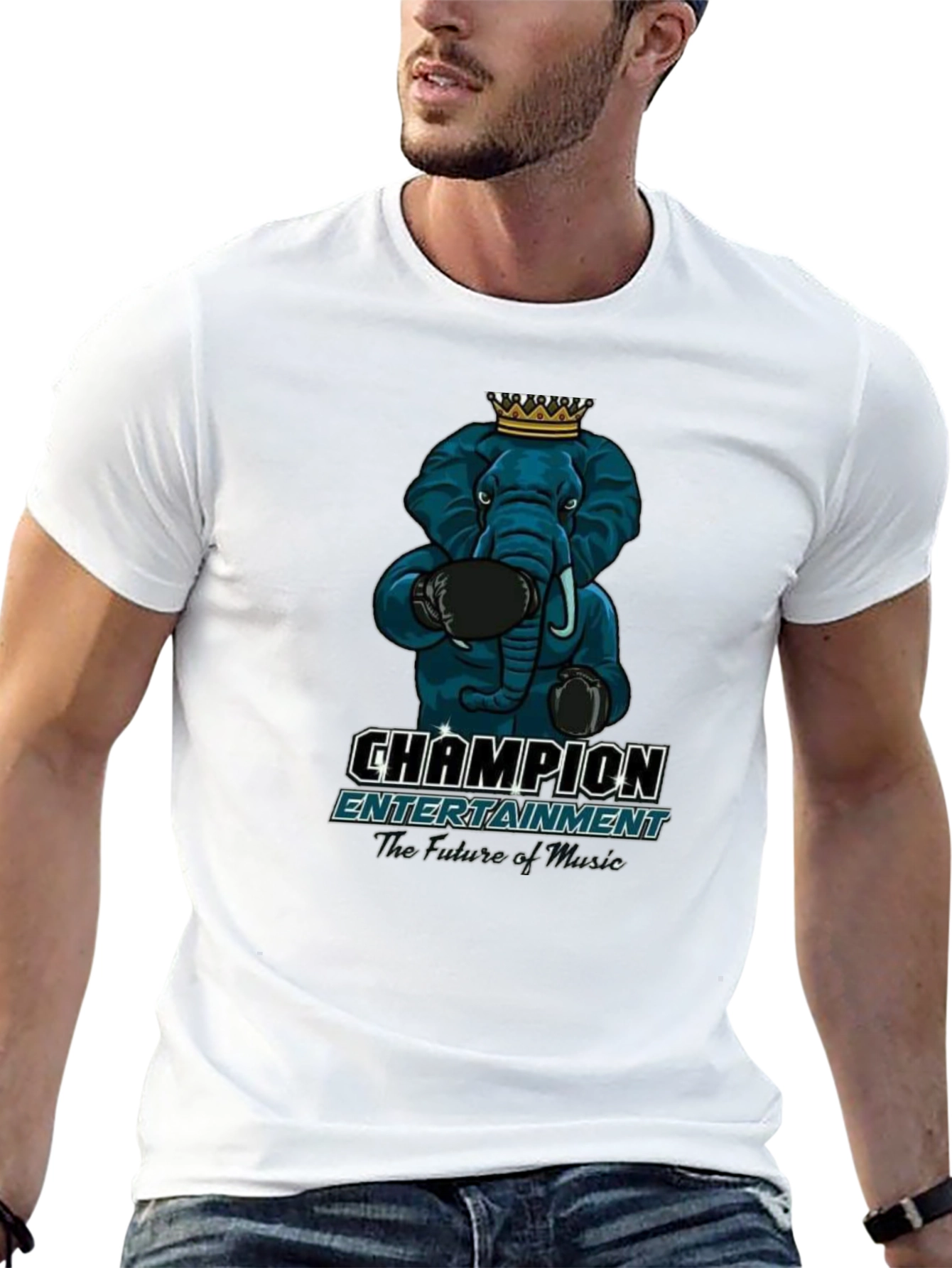 Black Champion Entertainment Elephant Boxing T-Shirt view 13