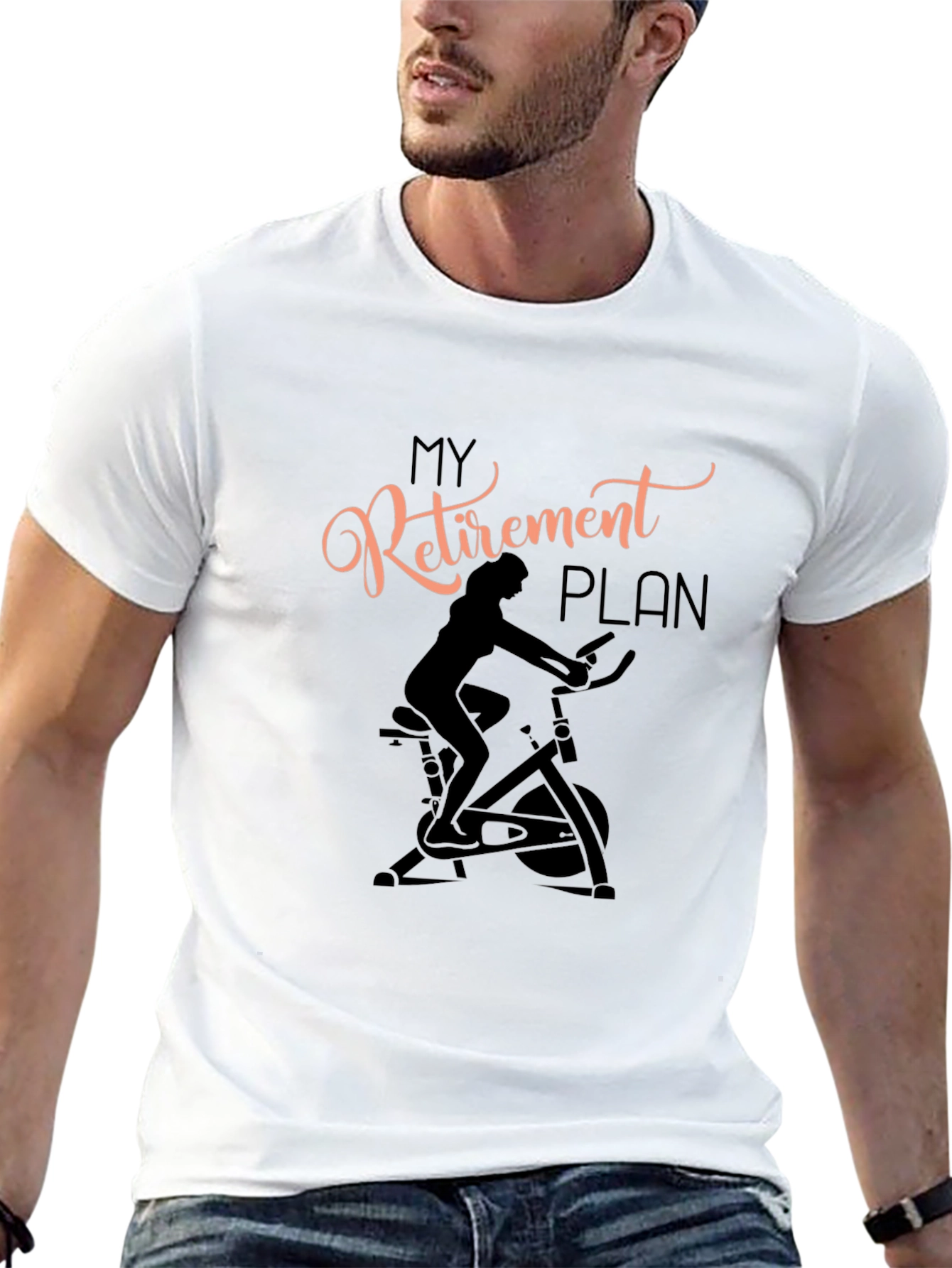 Black Retirement Plan Cycling T-Shirt view 13