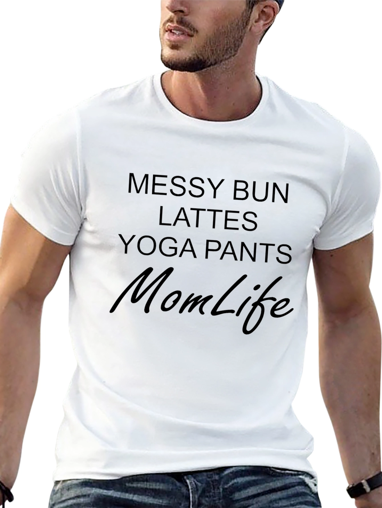 Black Mom Life Messy Bun T-Shirt view 13
