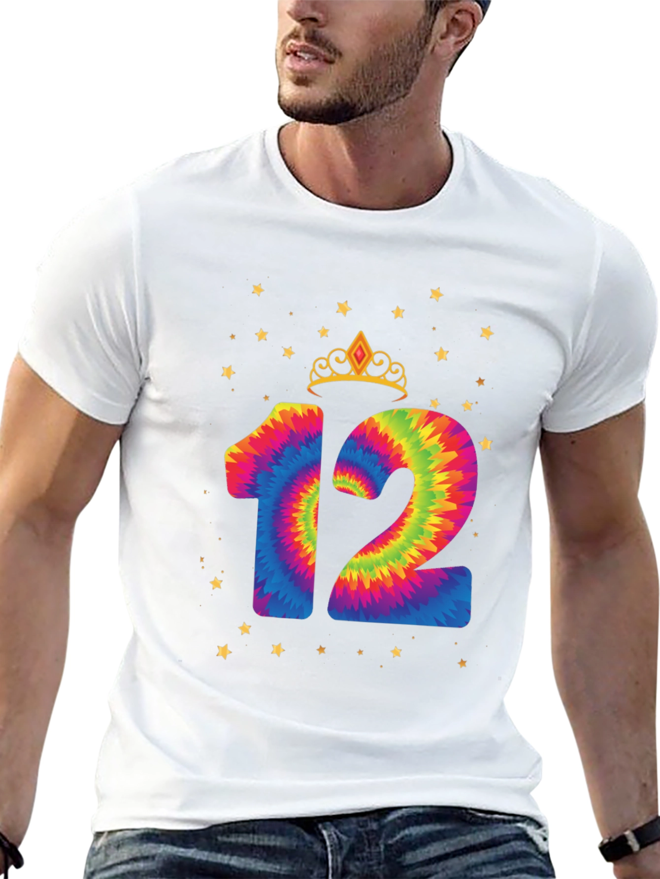 Black Tie Dye 12th Birthday Tee view 13