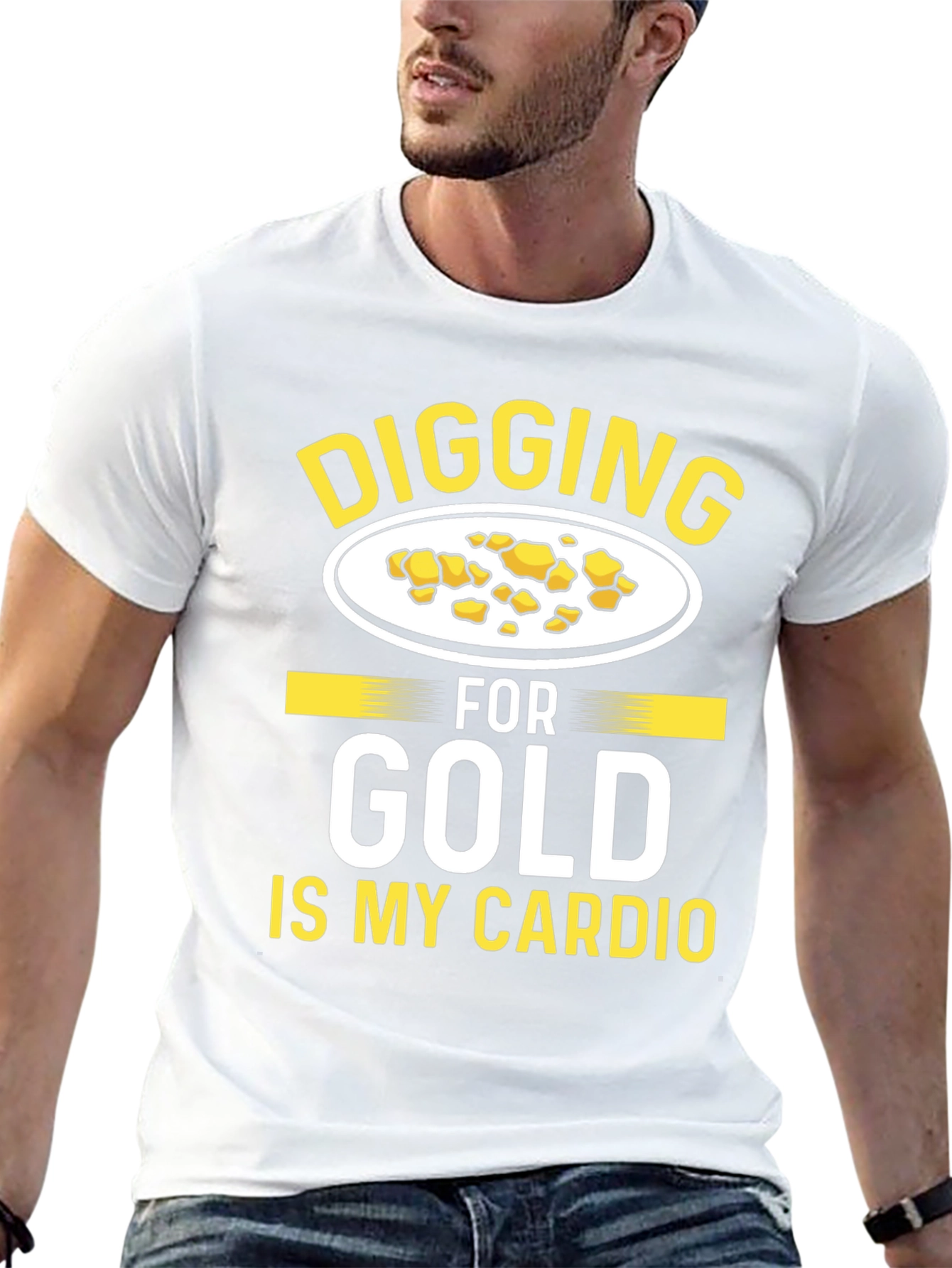Black Digging for Gold is My Cardio - Funny T-Shirt view 13
