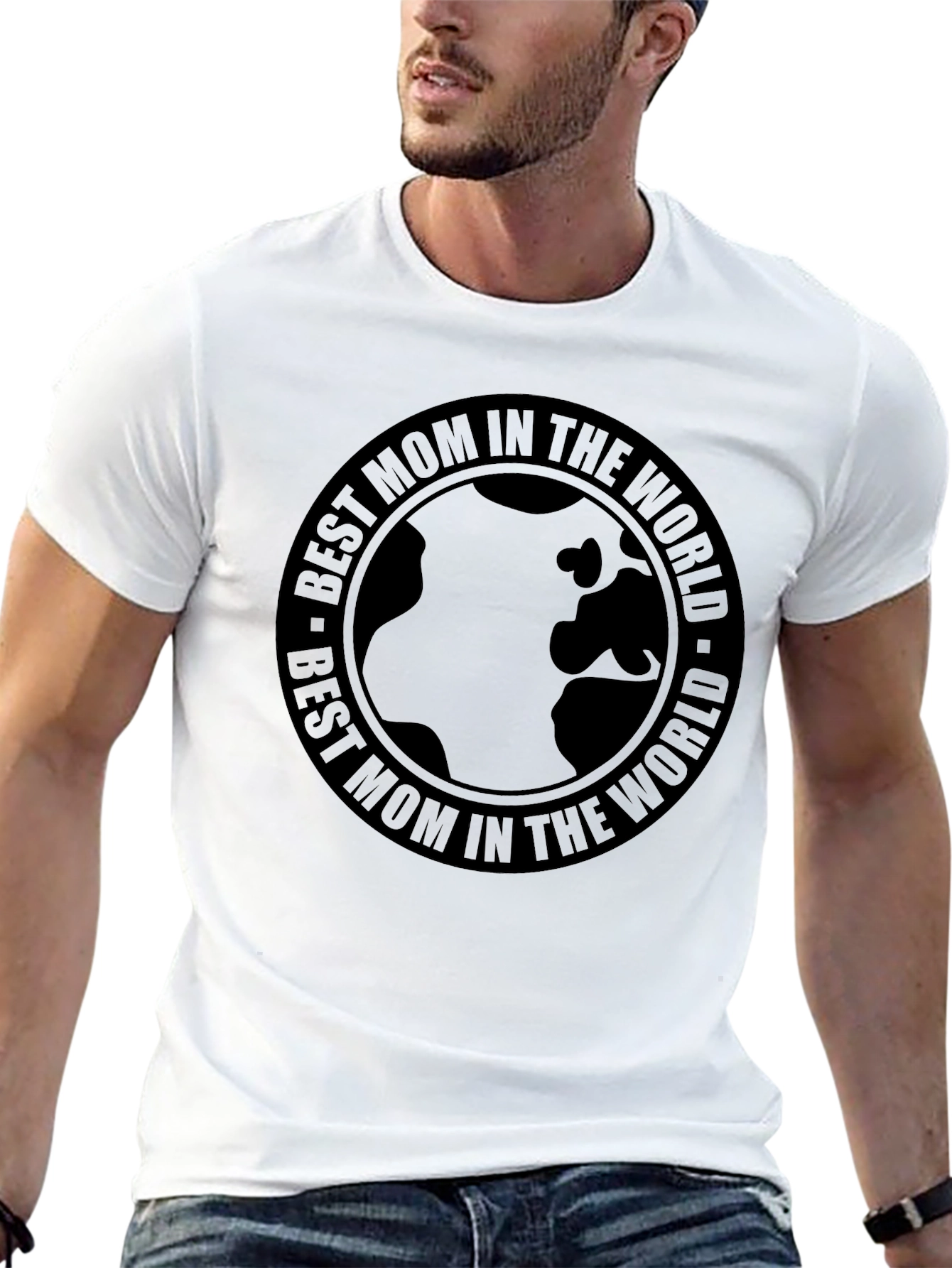 Black Best Mom in the World Black Graphic T-Shirt view 13