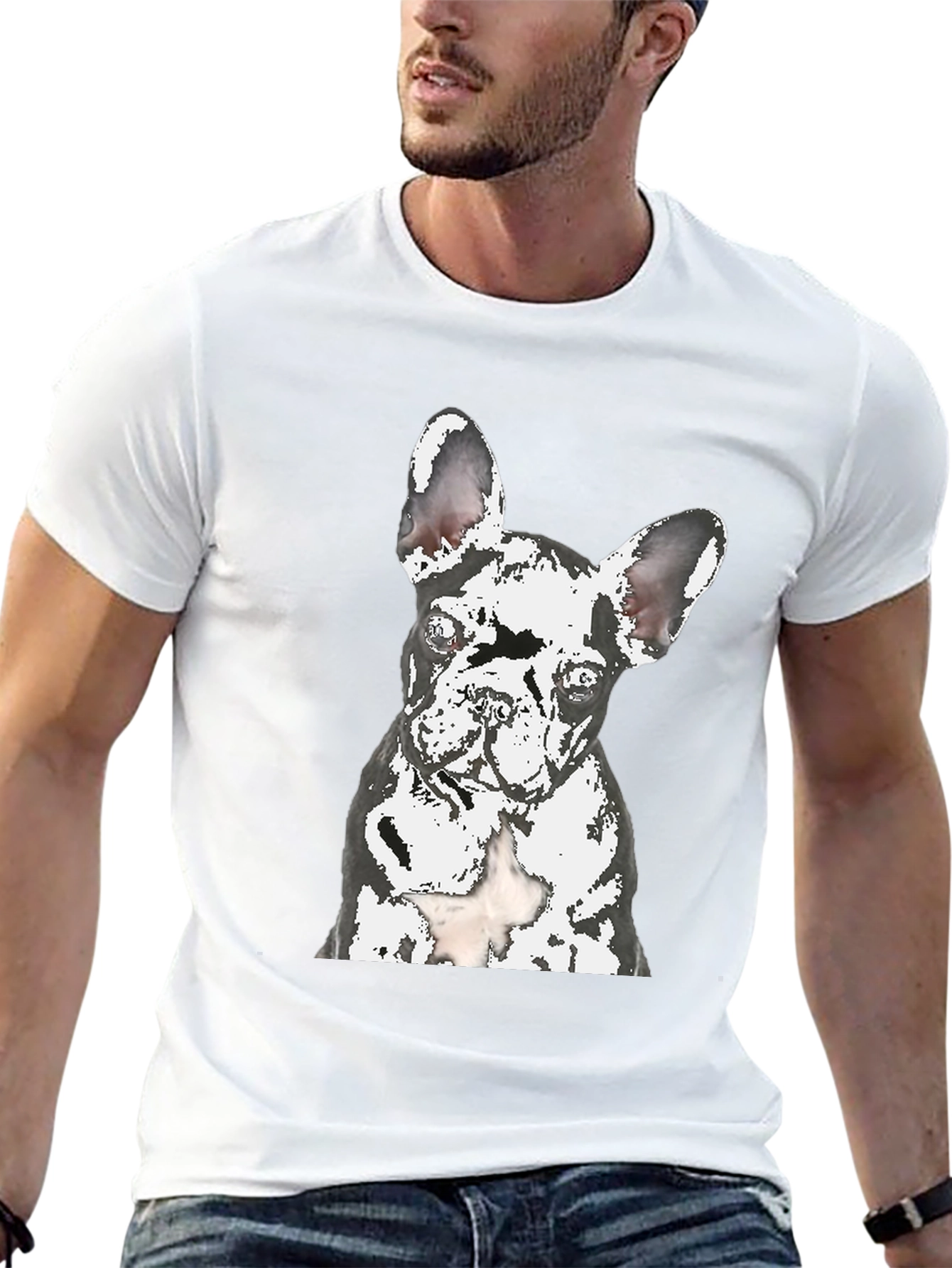 Black Dog Graphic T-Shirt - Modern Crew Neck Tee view 13