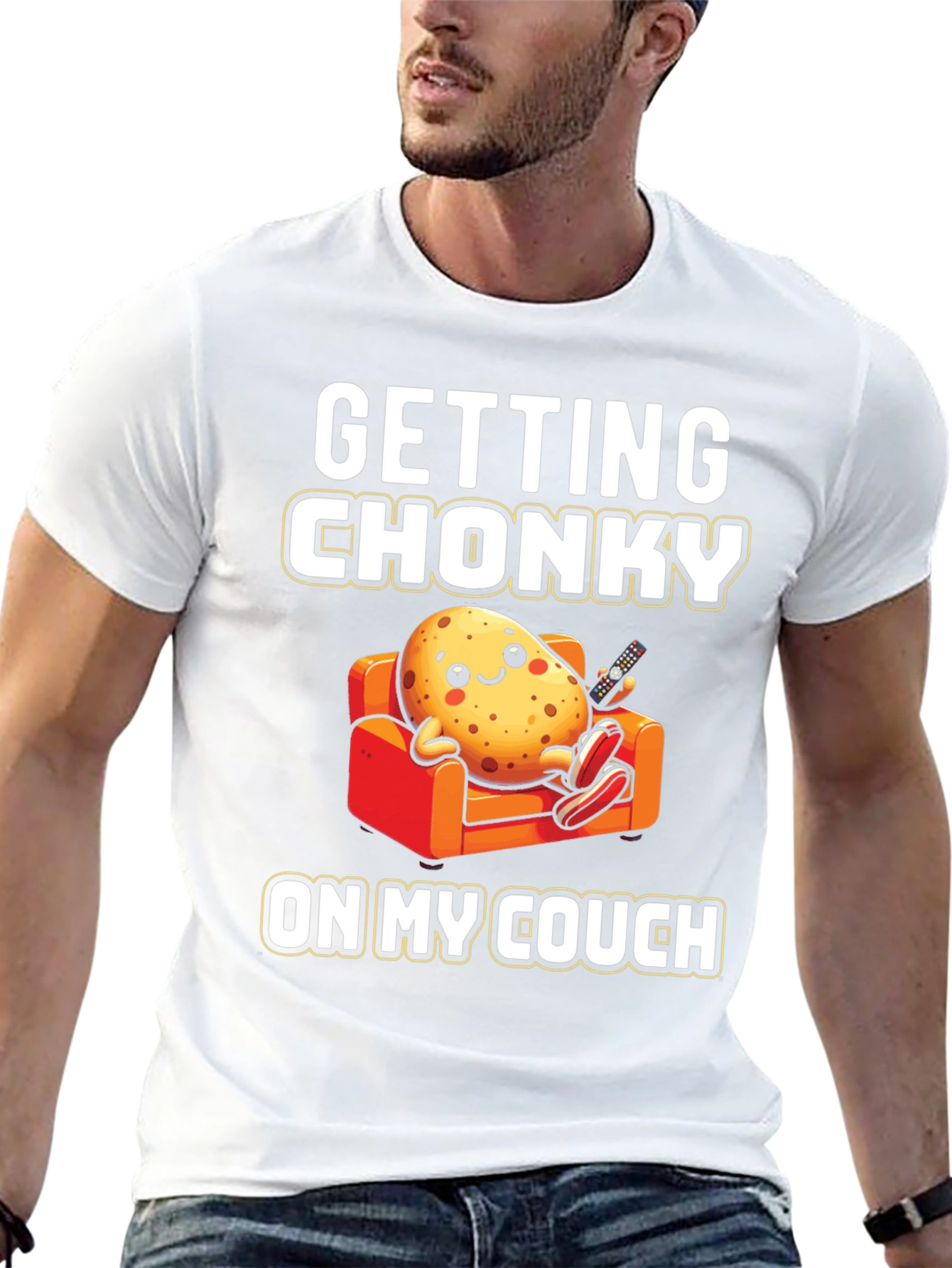Black Getting Chonky Potato Couch T-Shirt view 13