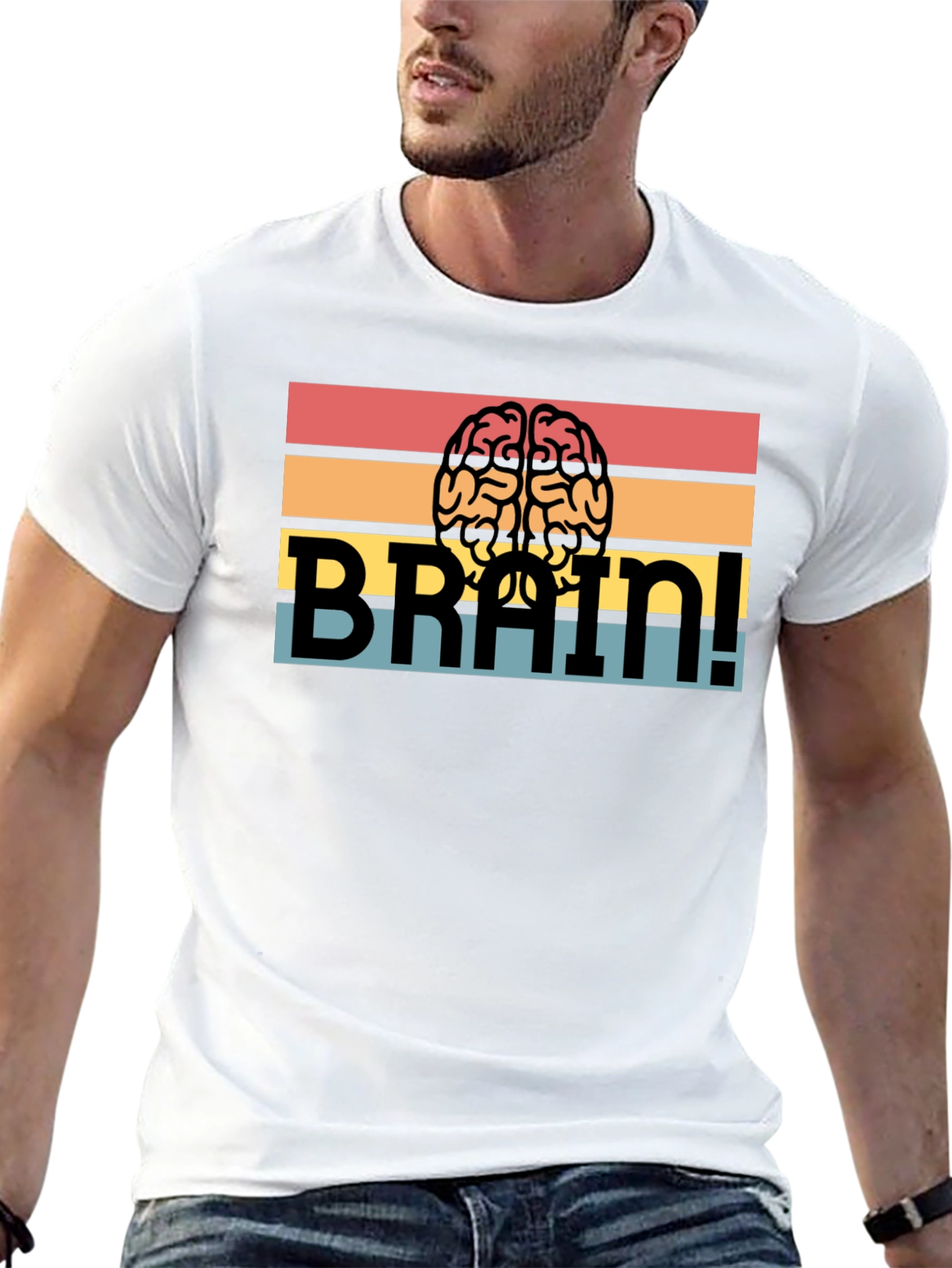 Black Brain! Graphic T-Shirt - Retro Design view 13