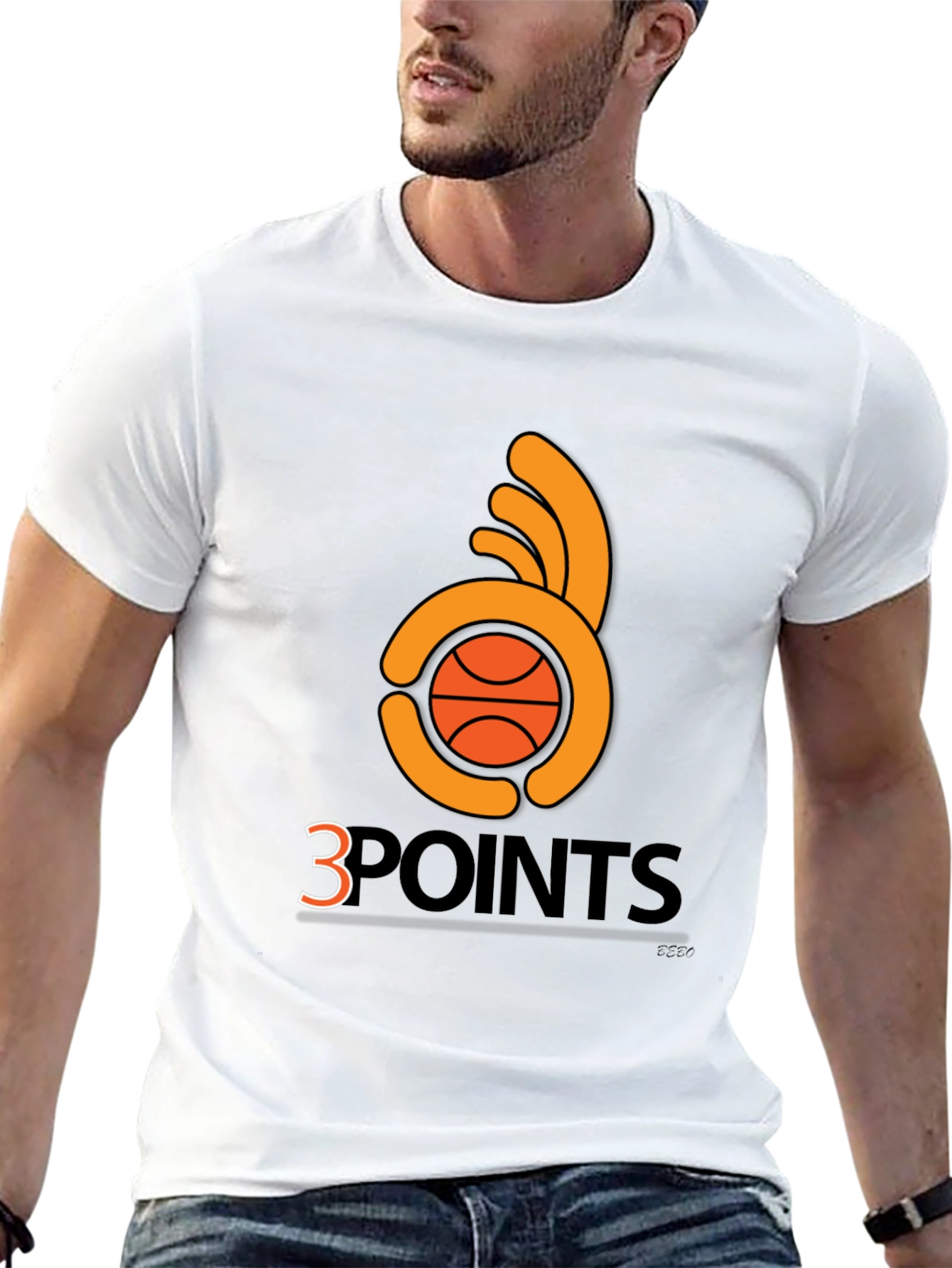 Black 3 Points Basketball T-Shirt - Graphic Tee view 13