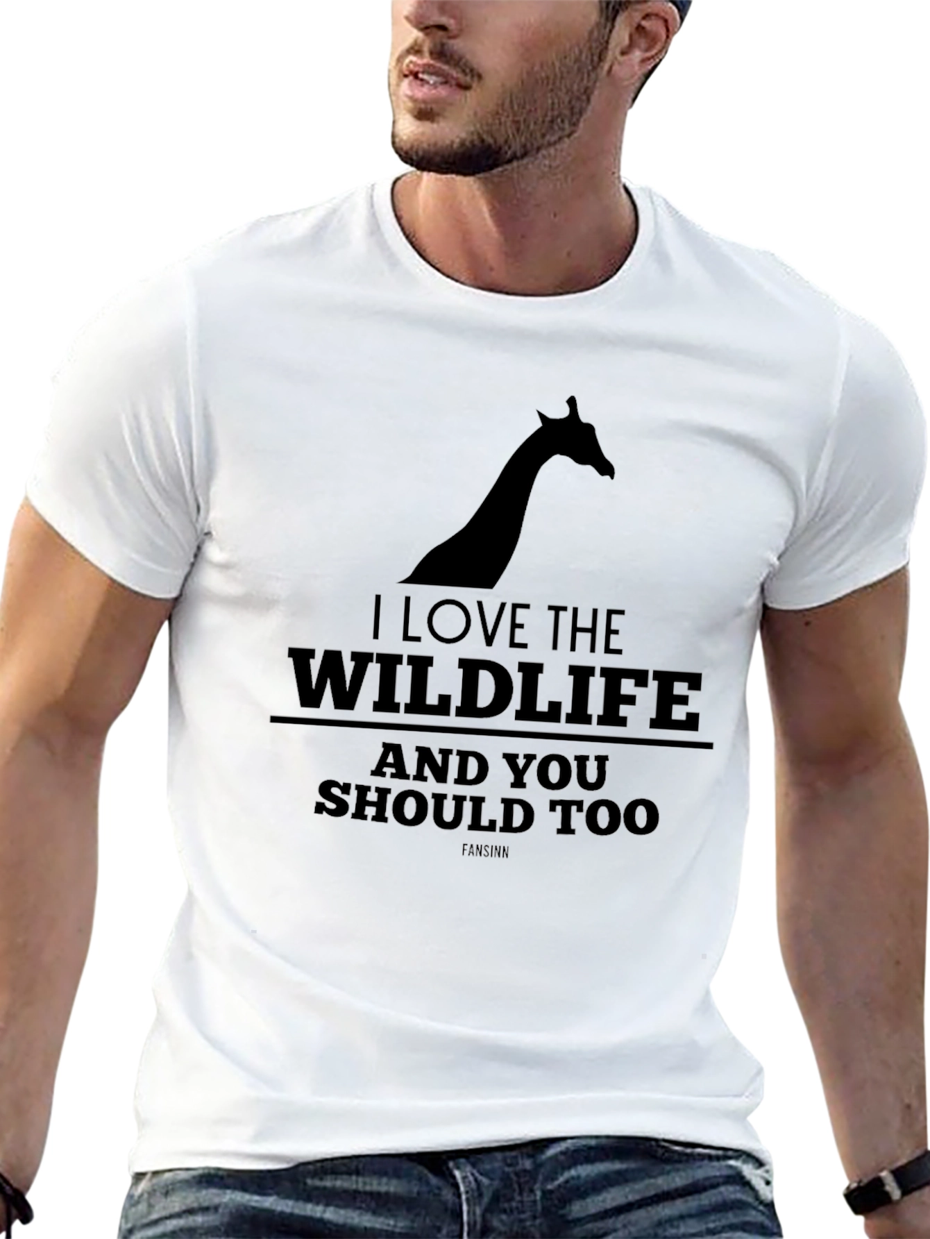 Black I Love The Wildlife Giraffe Graphic Tee view 13