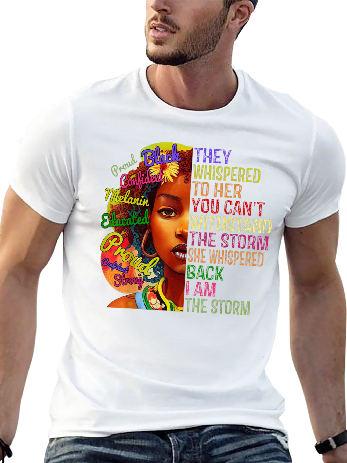 Black Black Woman Empowerment T-Shirt - I am the Storm view 13
